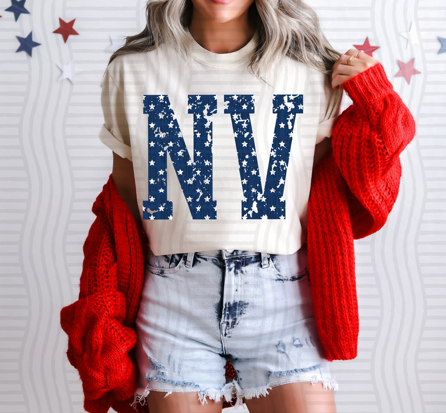 NV BLUE WITH STARS & DISTRESSED