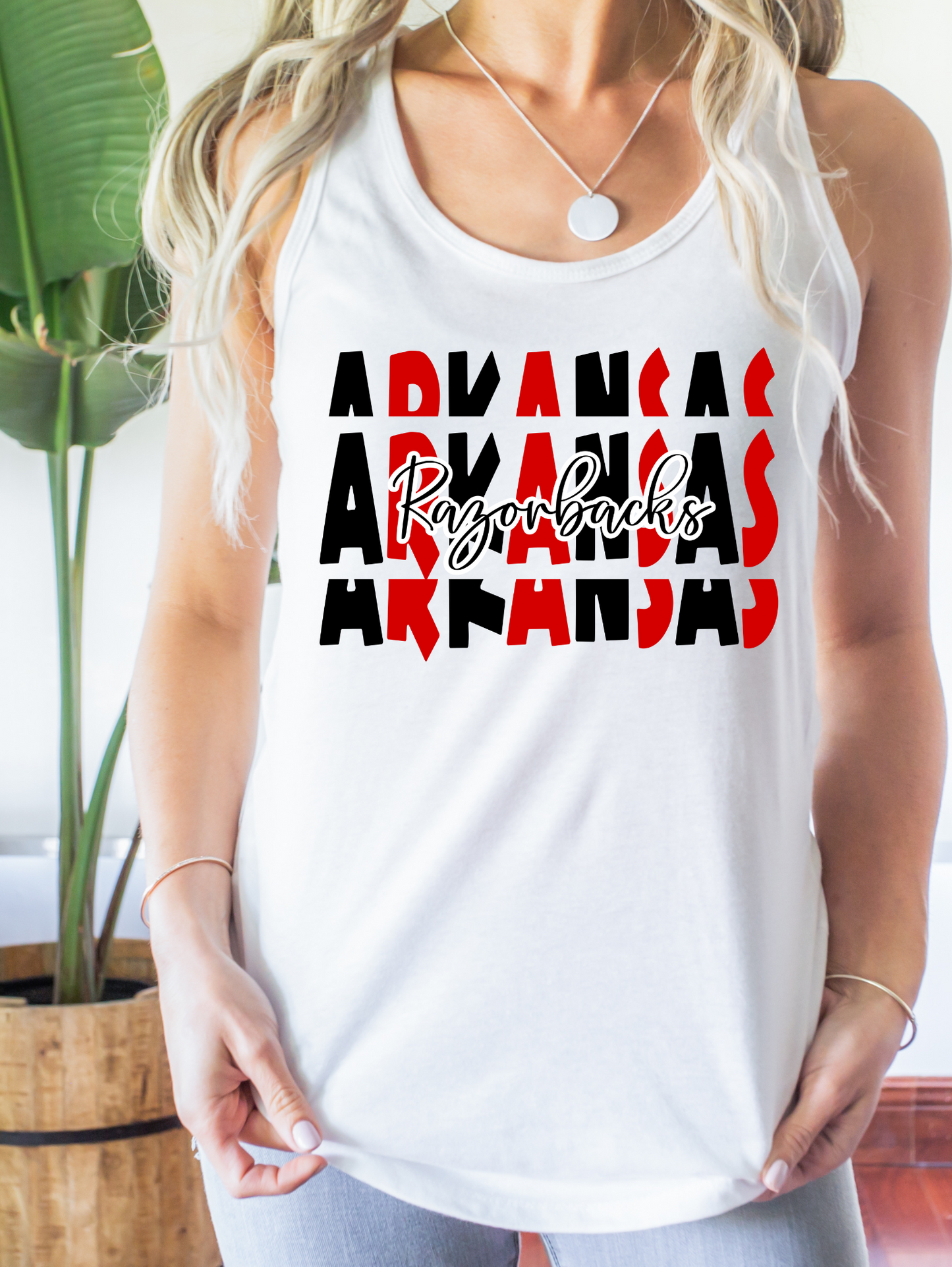 Arkansas (red&black) Razorbacks (black and white)
