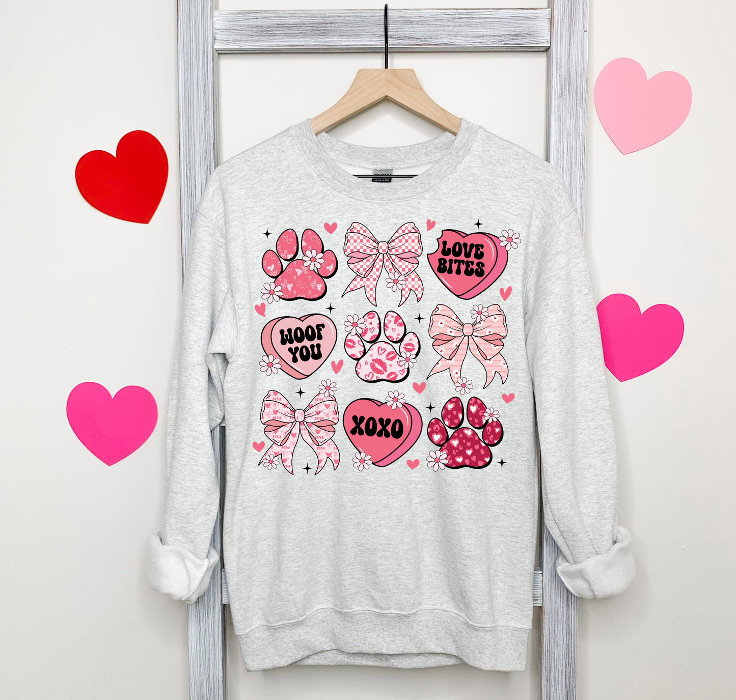Love Bites Paw Print With Bows