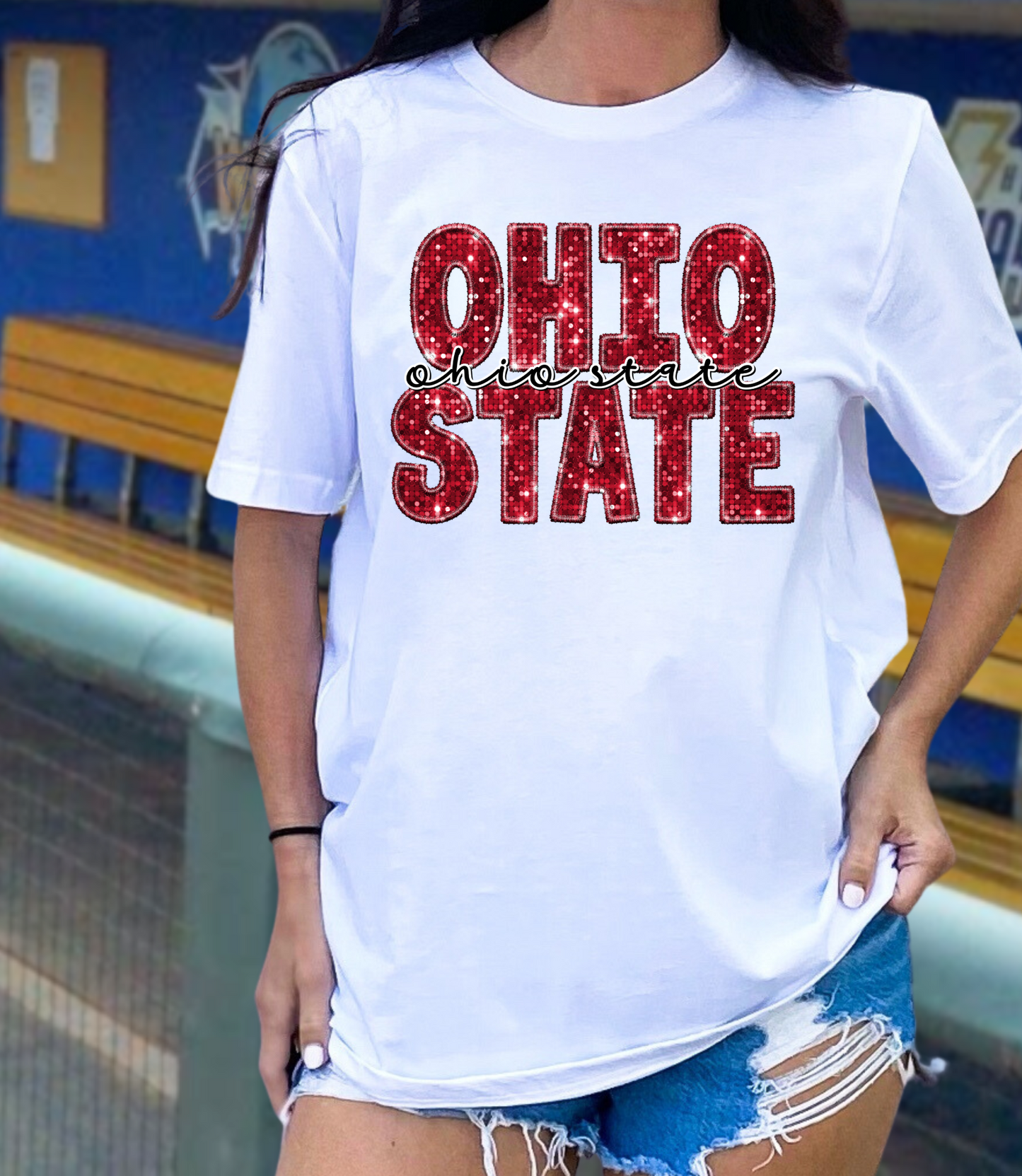 Ohio state - red glitter