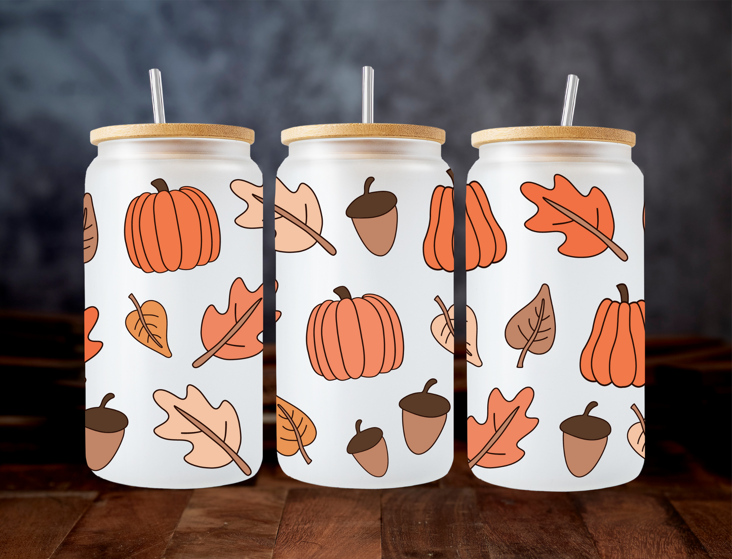 Fall Pumpkin Leaves Acorn Collage- UV Libby Wrap