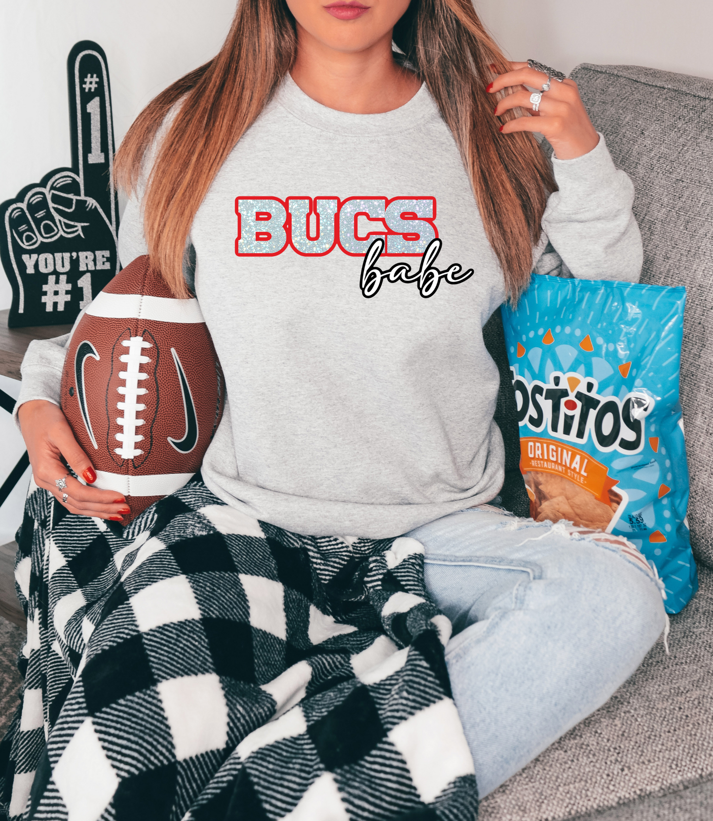 Bucs babe GLITTER - DTF Print