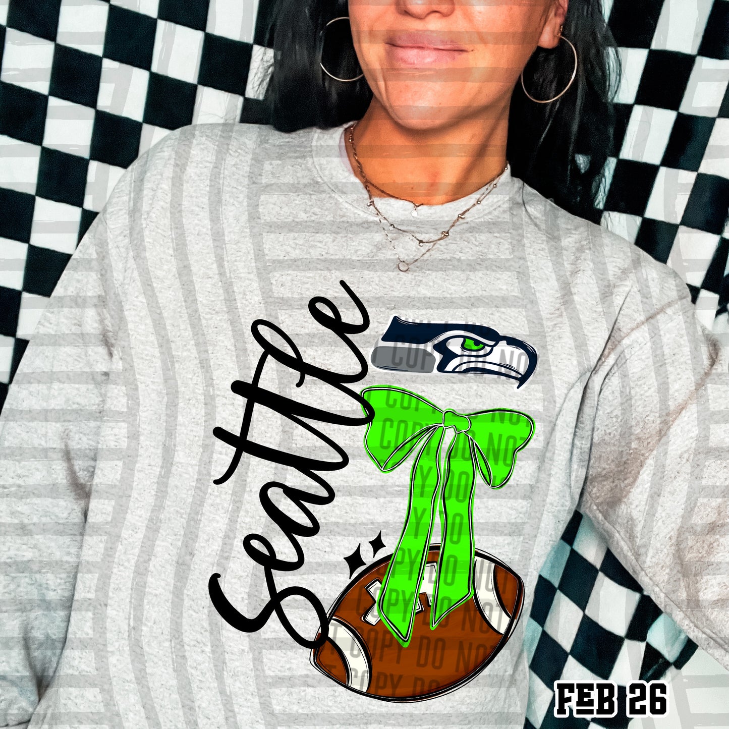 SEATTLE SEAHAWKS FOOTBALL BOW