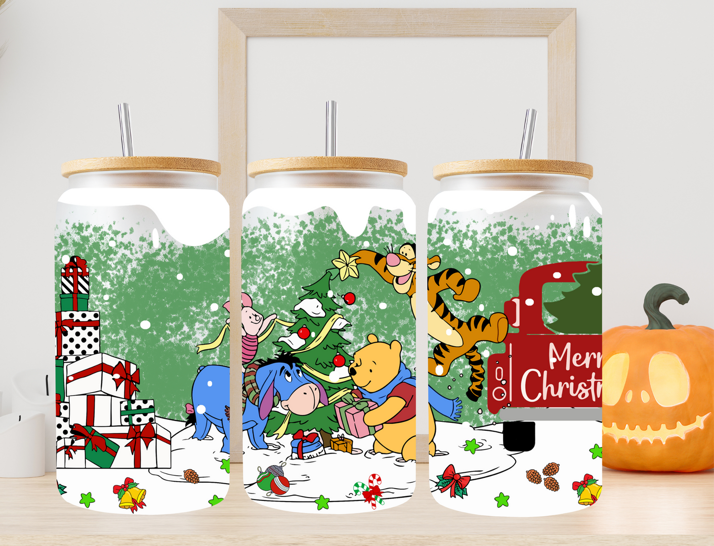 Pooh Tigger Friends Merry Christmas Truck - UV Libby Wrap
