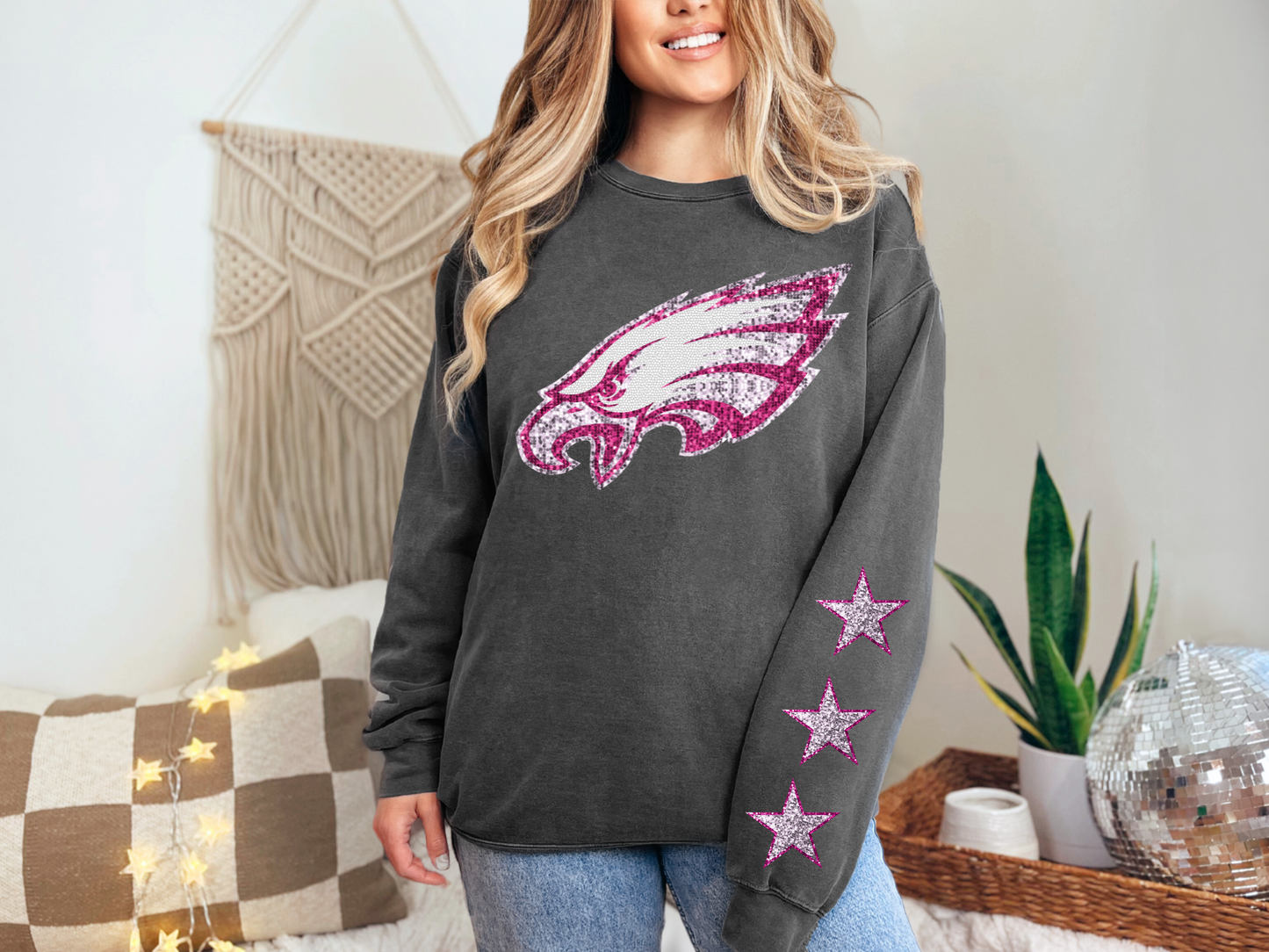 Eagles Glitter Football - FRONT ONLY