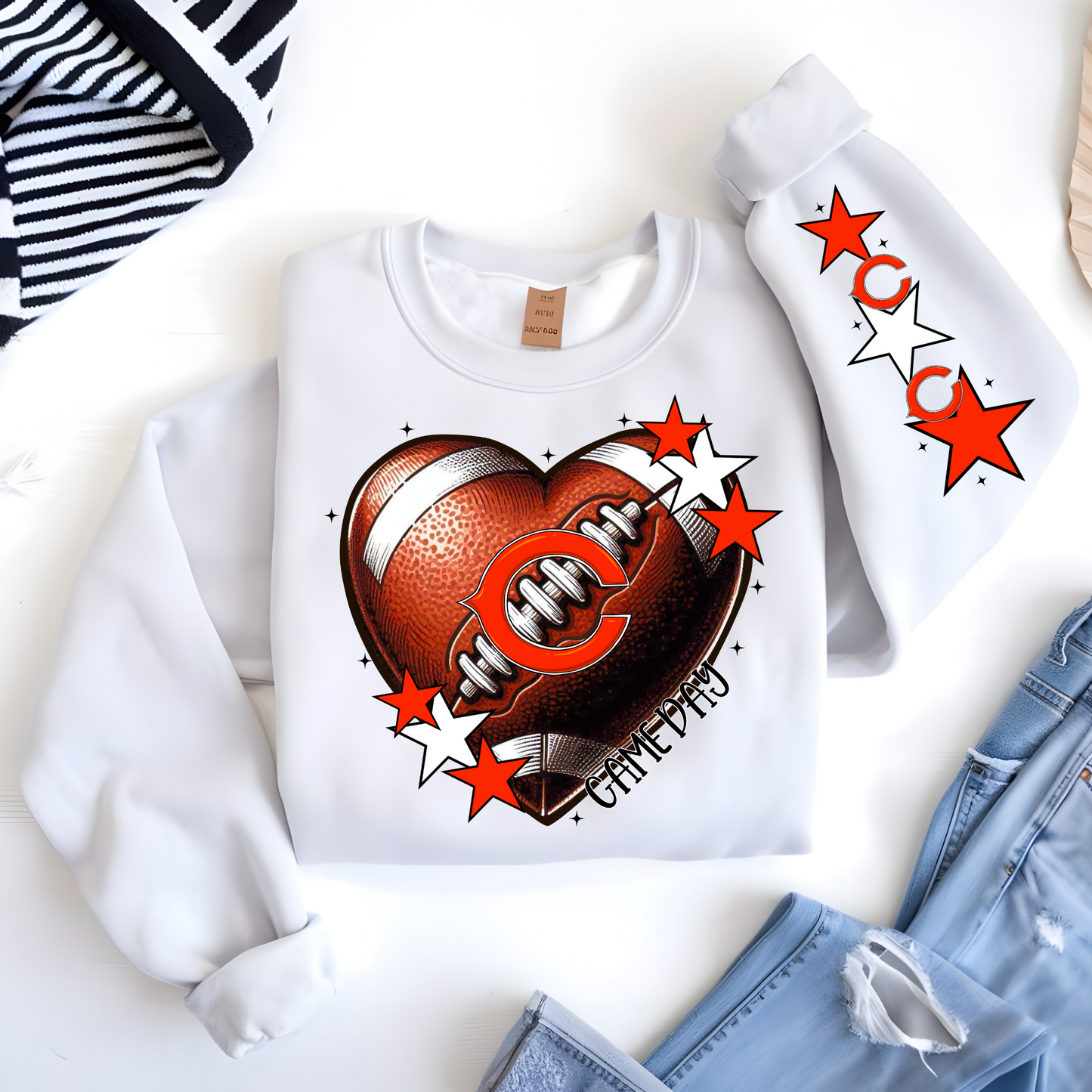 Chicago Bears Heart Shaped Football-Sleeve