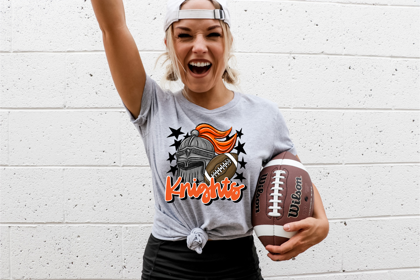 Knights with mascot- orange