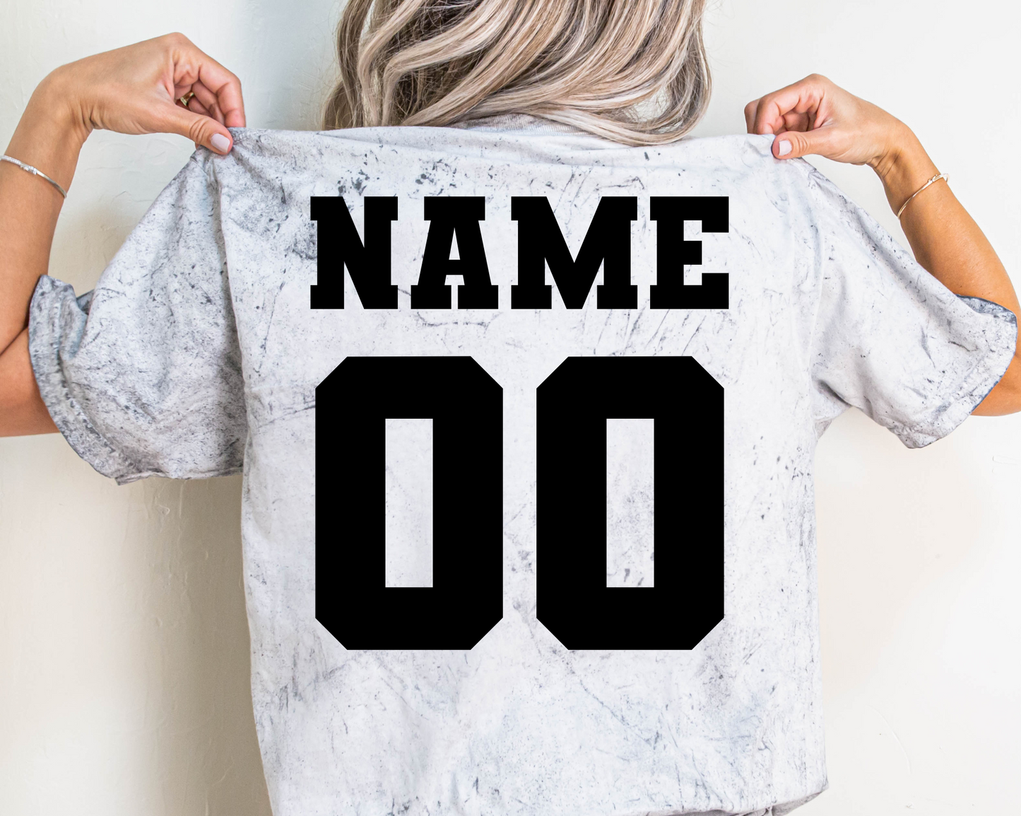 Personalized Varsity Outline Font Name & Number - BLACK