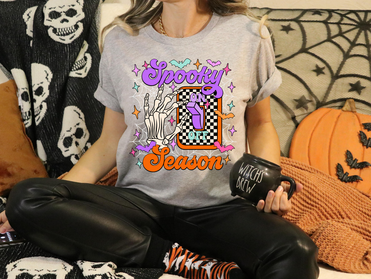 Spooky season on off switch white