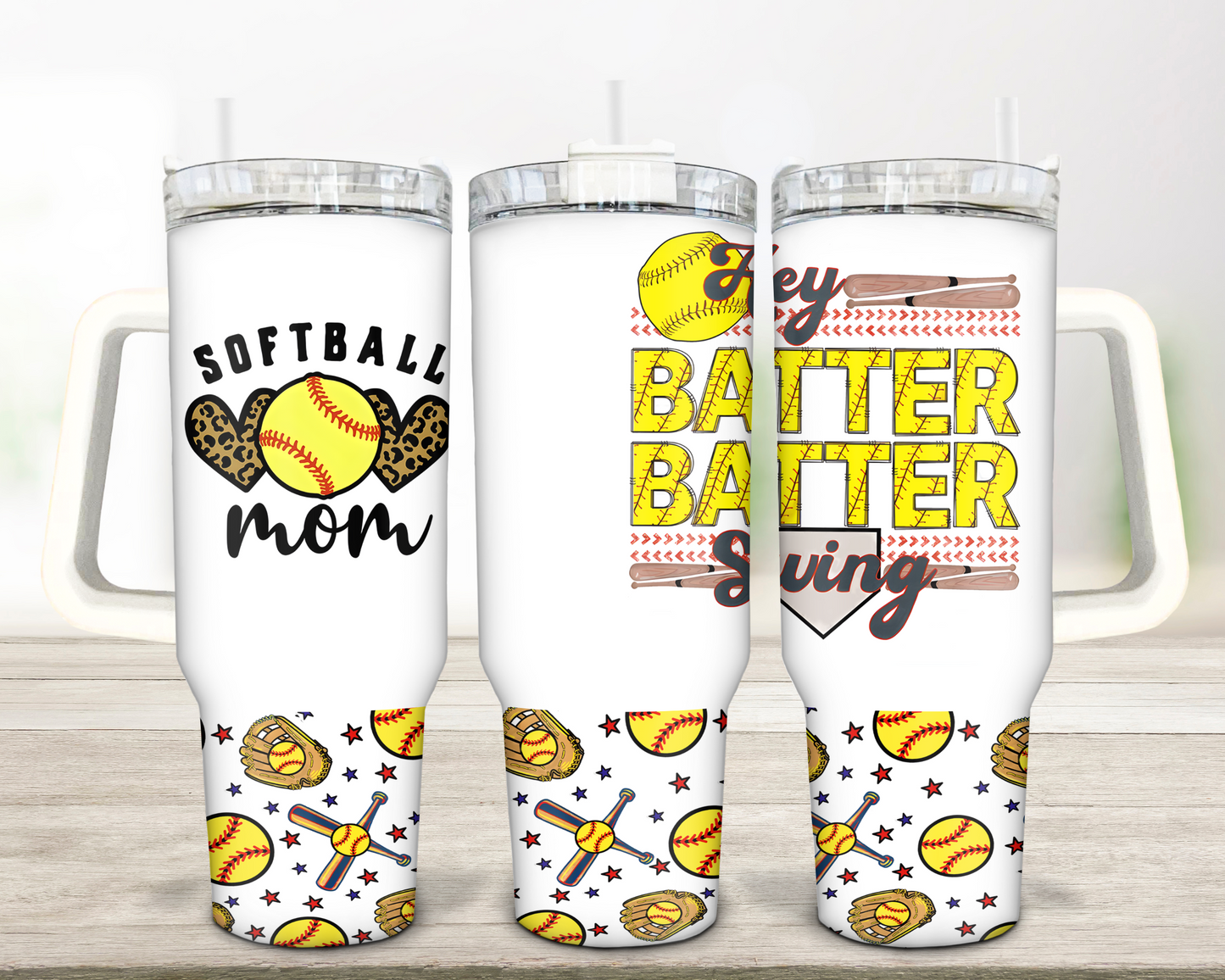 Softball Mom Hey Batter Swing - 40oz Tumbler Wrap