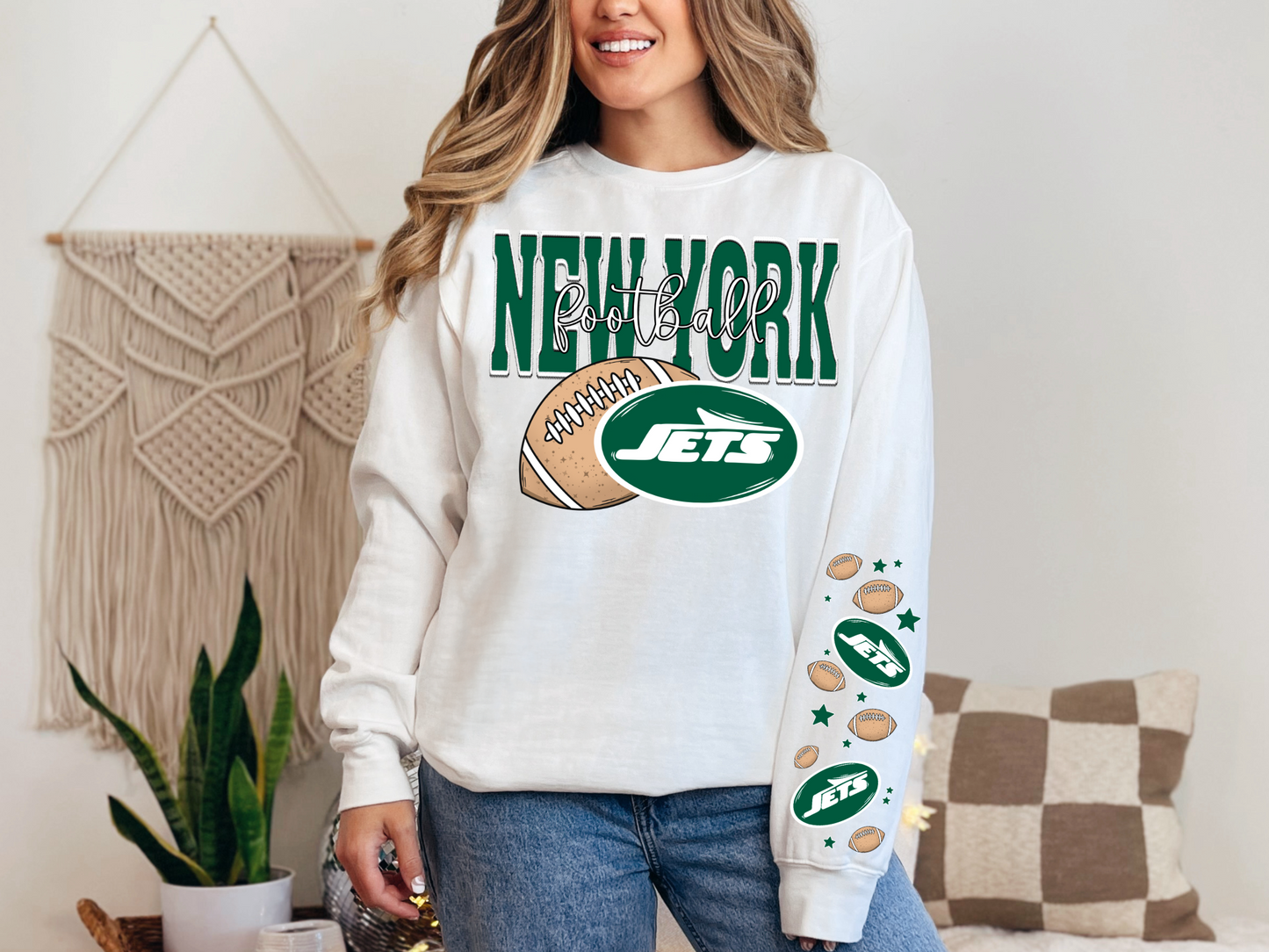 Faux Embroidery New York Football - FRONT