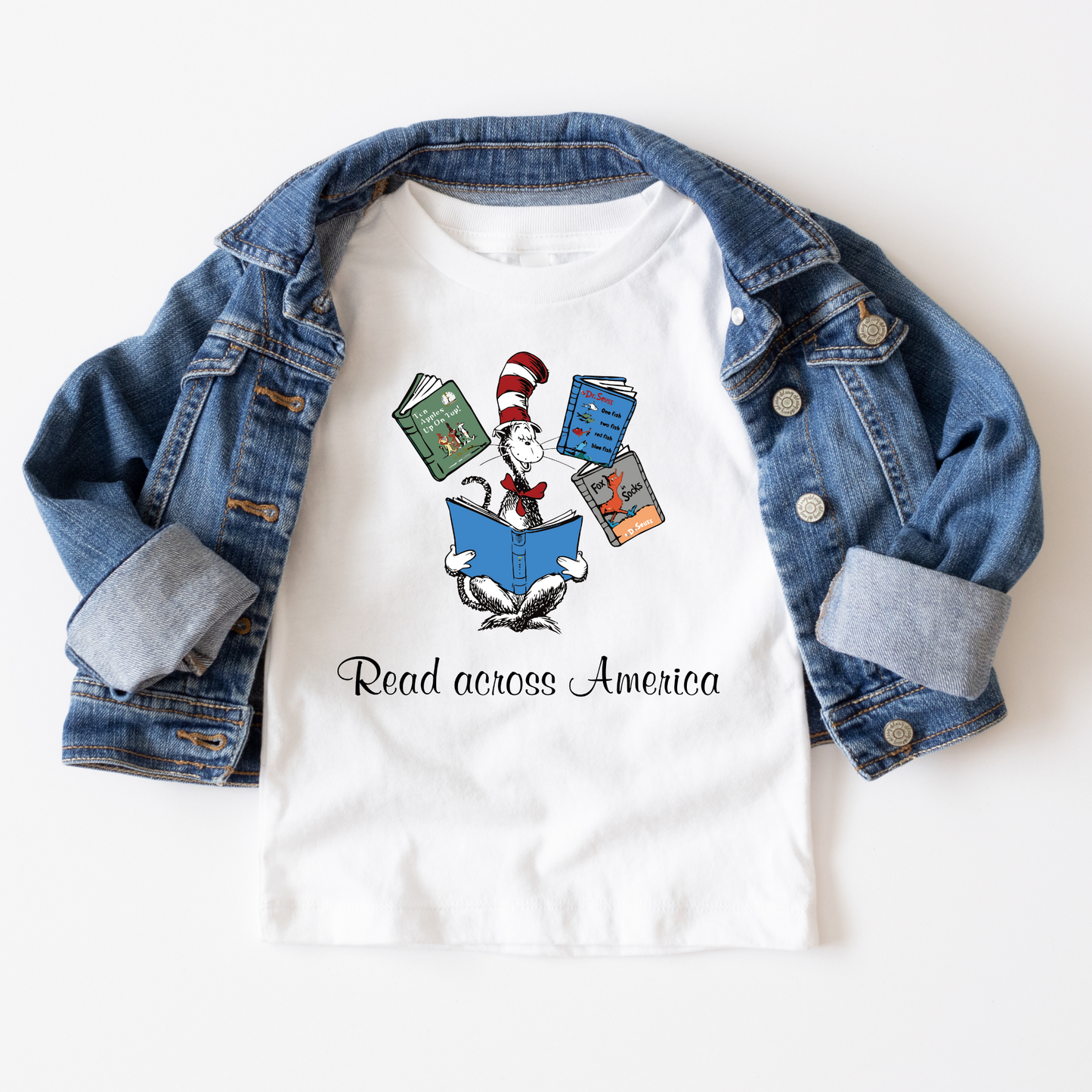 Read Across America-Reading Cat In The Hat- DTF Transfer