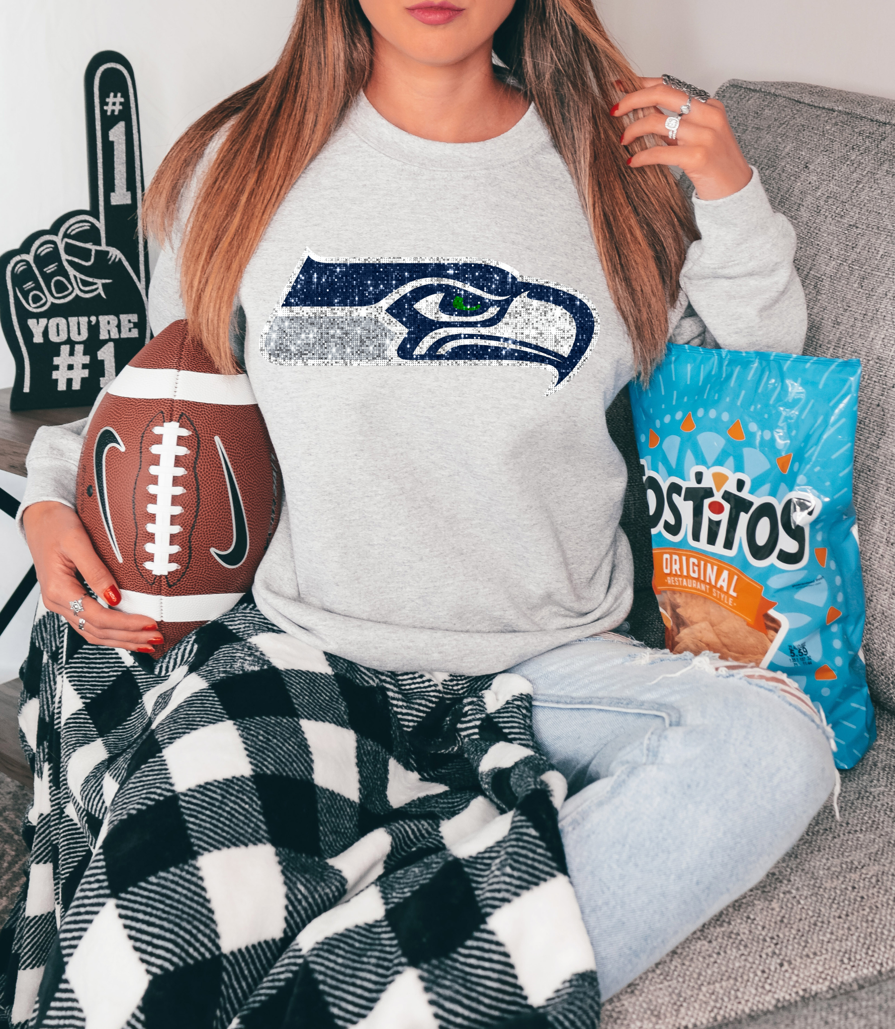 Glitter sales seahawks shirt