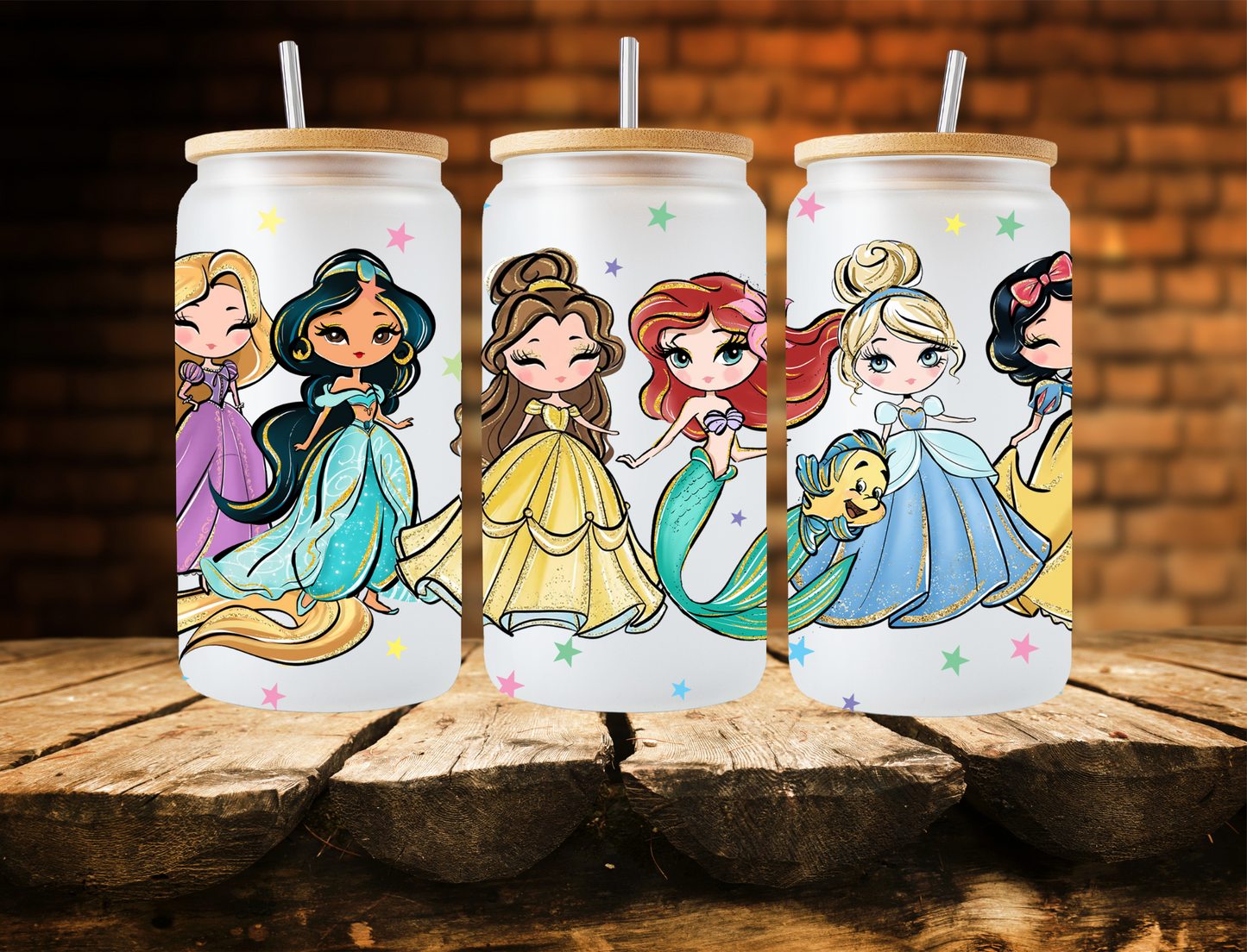 Disney princess's with multicolored stars - UV Libby Wrap