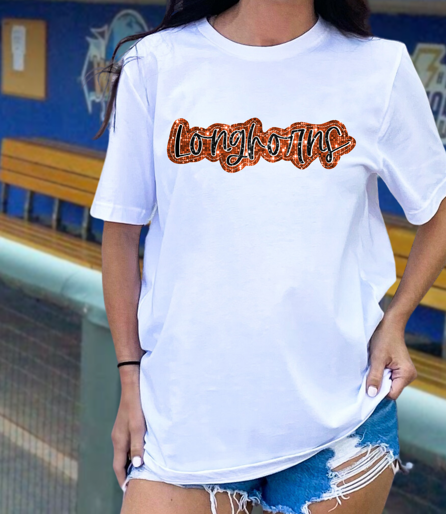 Longhorns - orange glitter