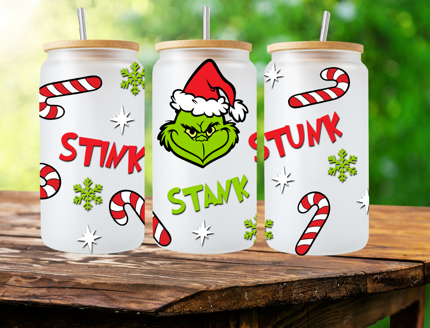 Grinch Stink Stank Stunk Candy Canes - UV Libby Wrap