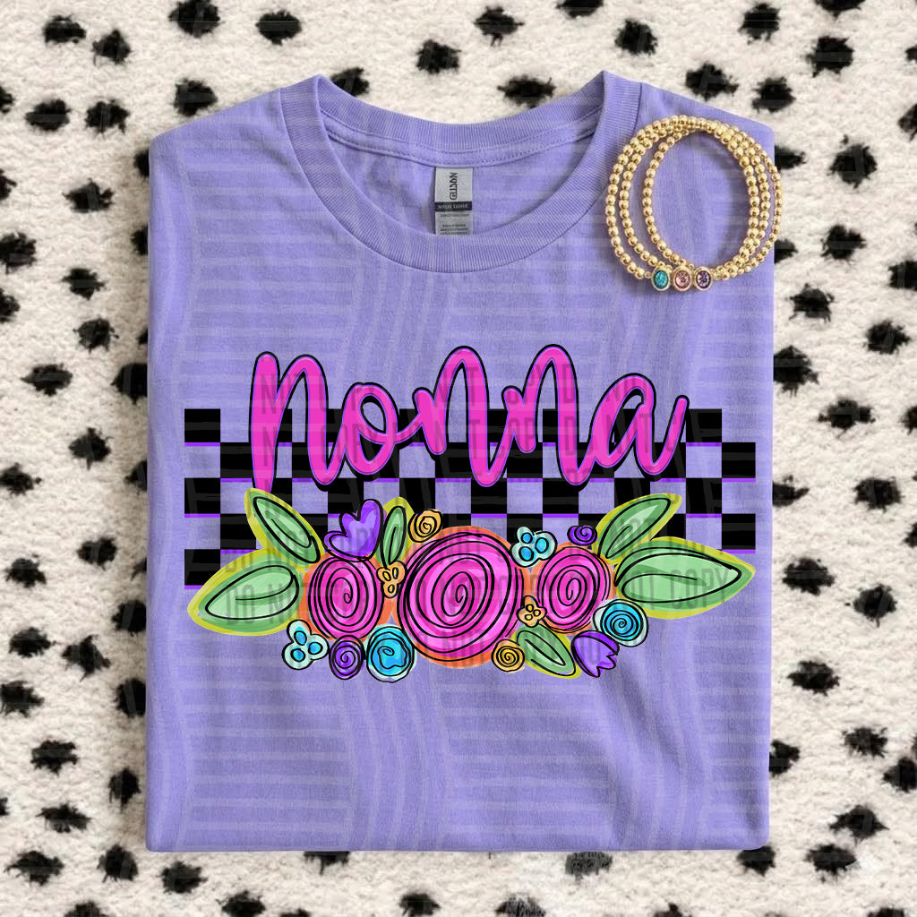 NONNA CHECKERS FLOWERS