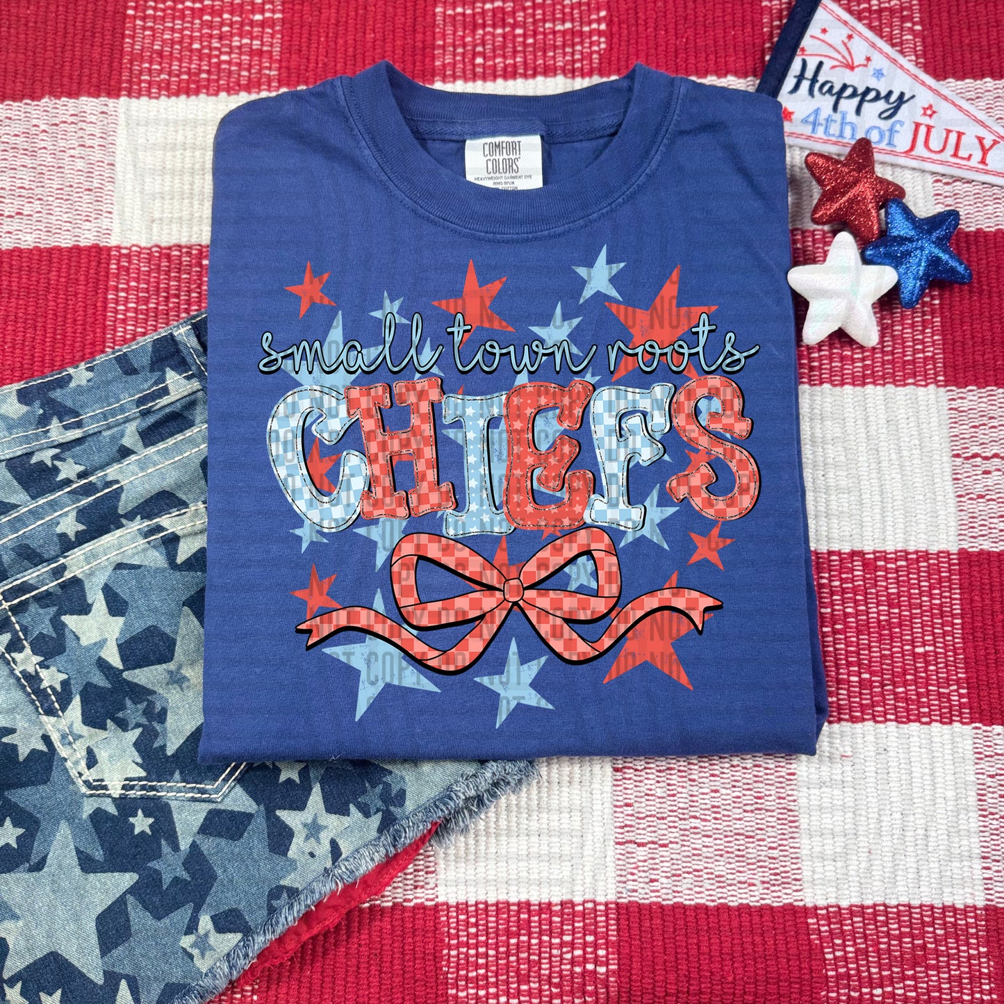 SMALL TOWN ROOTS CHIEFS RED WHITE & BLUE