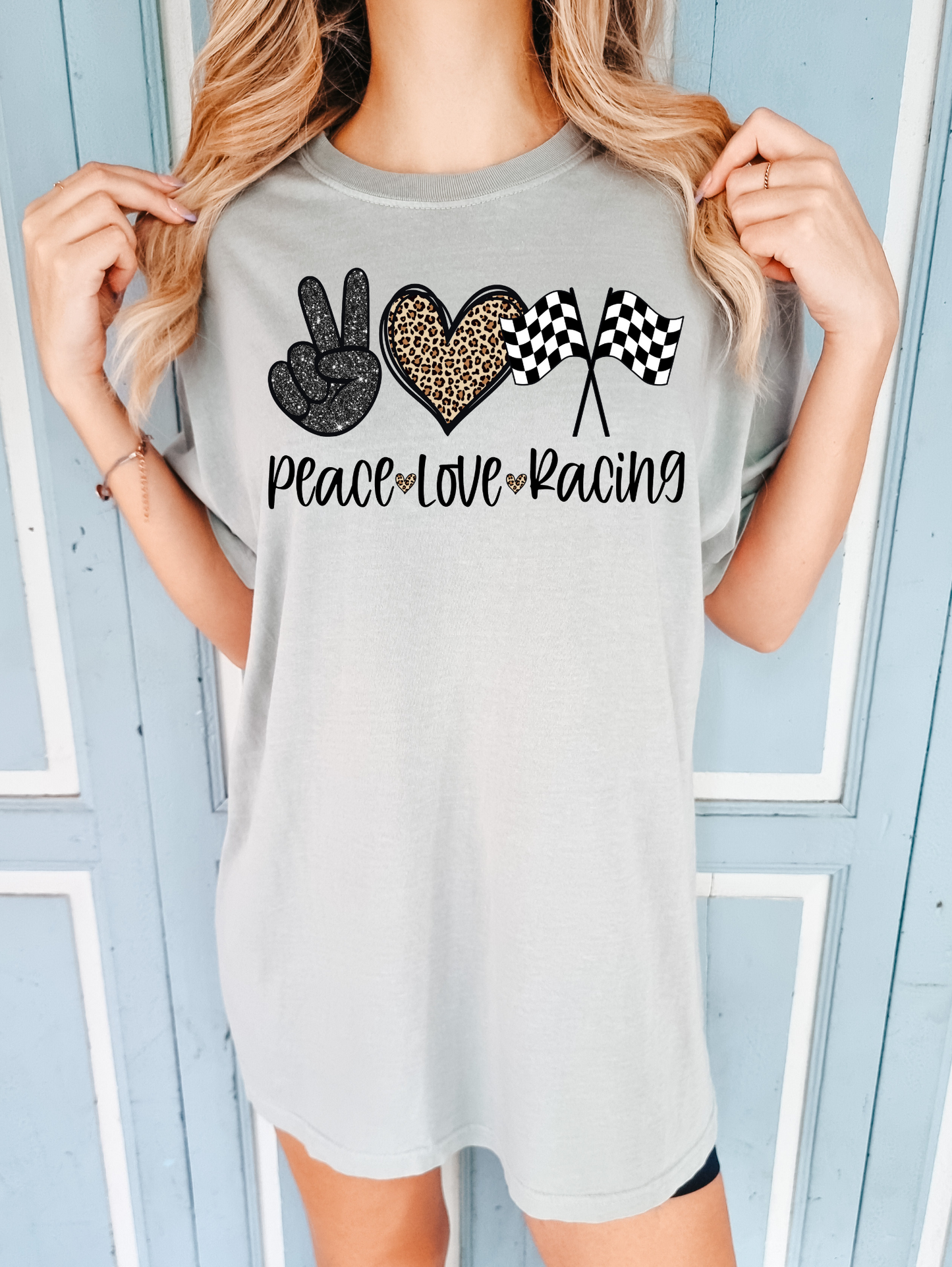 Peace Love Racing- checkered flag