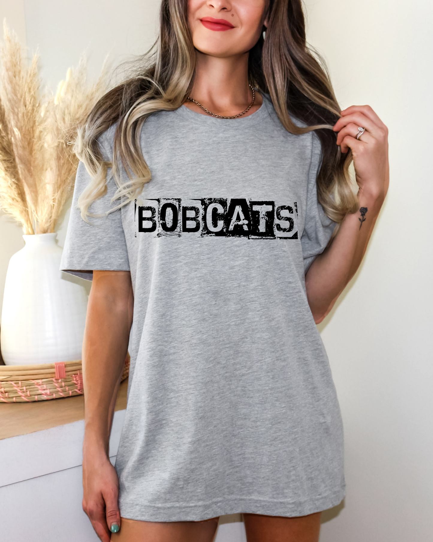 Bobcats Black And White Spray Paint Letters