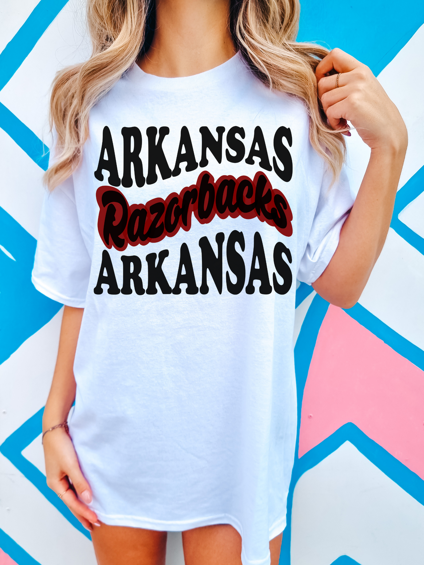 Arkansas (black) Razorbacks (red & black)