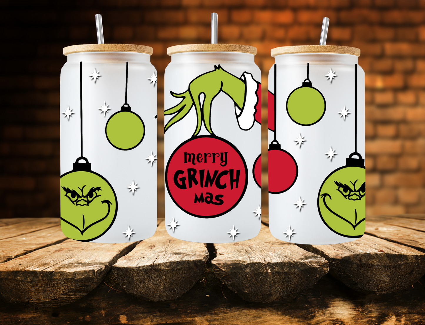 Merry Grinchmas Holding Ornament - UV Libby Wrap