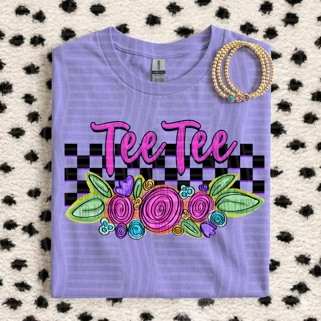 TEETEE CHECKERS FLOWERS