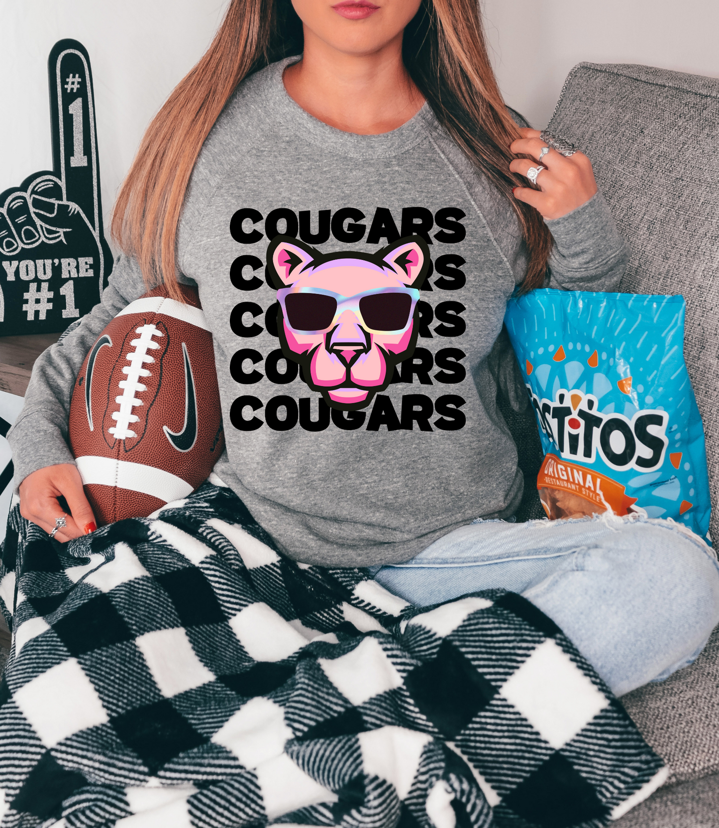 Cougars Stacked -PURPLE/PINK Cougar