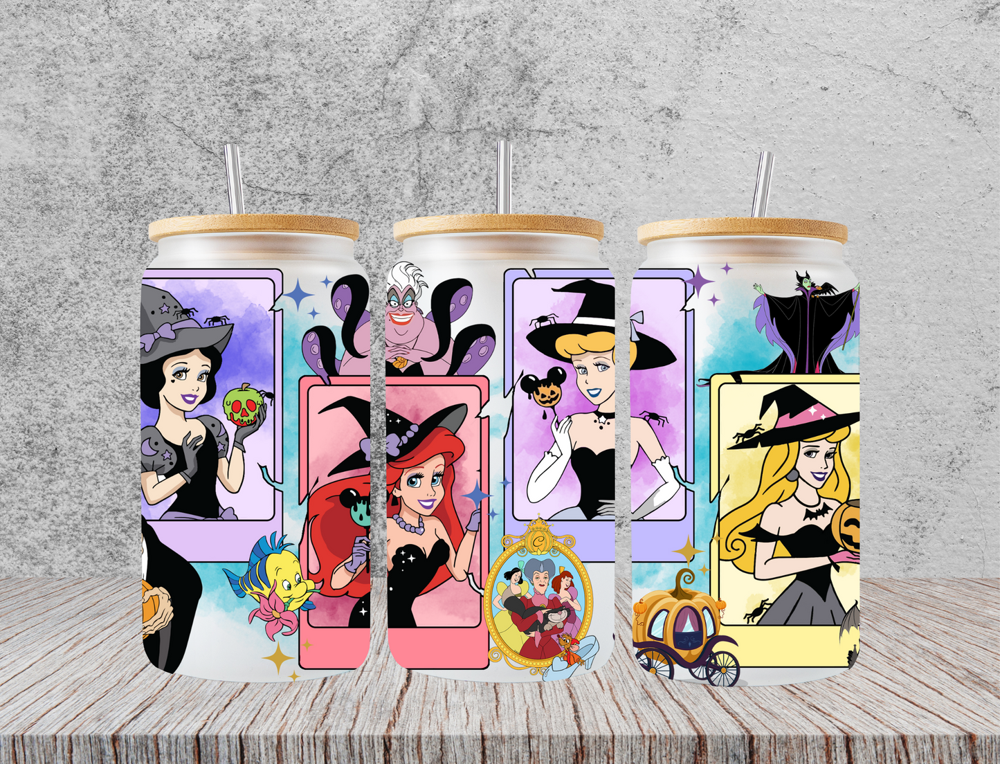 Goth Disney princesses with evil queens - UV Libby Wrap