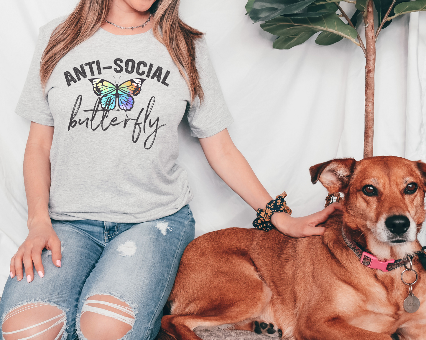 Anti-social butterfly - black letters