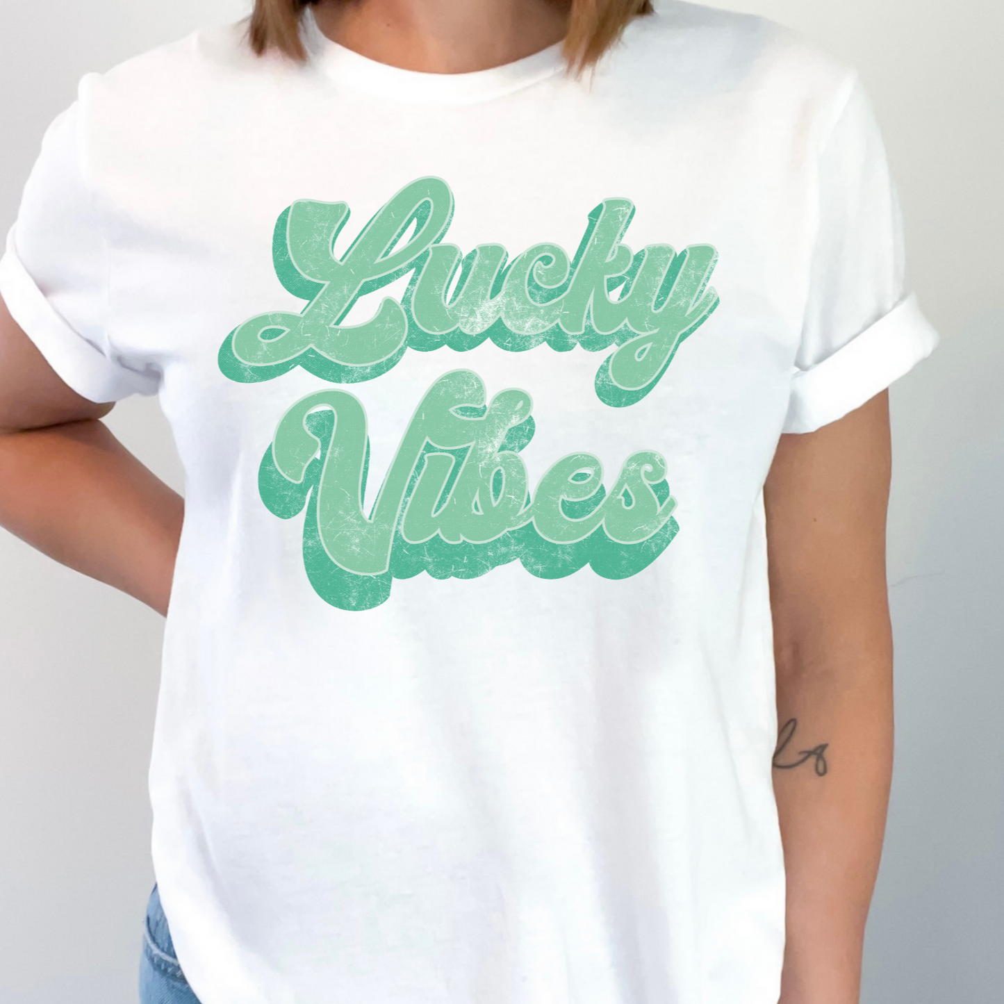 Lucky Vibes Distressed- DTF Transfer
