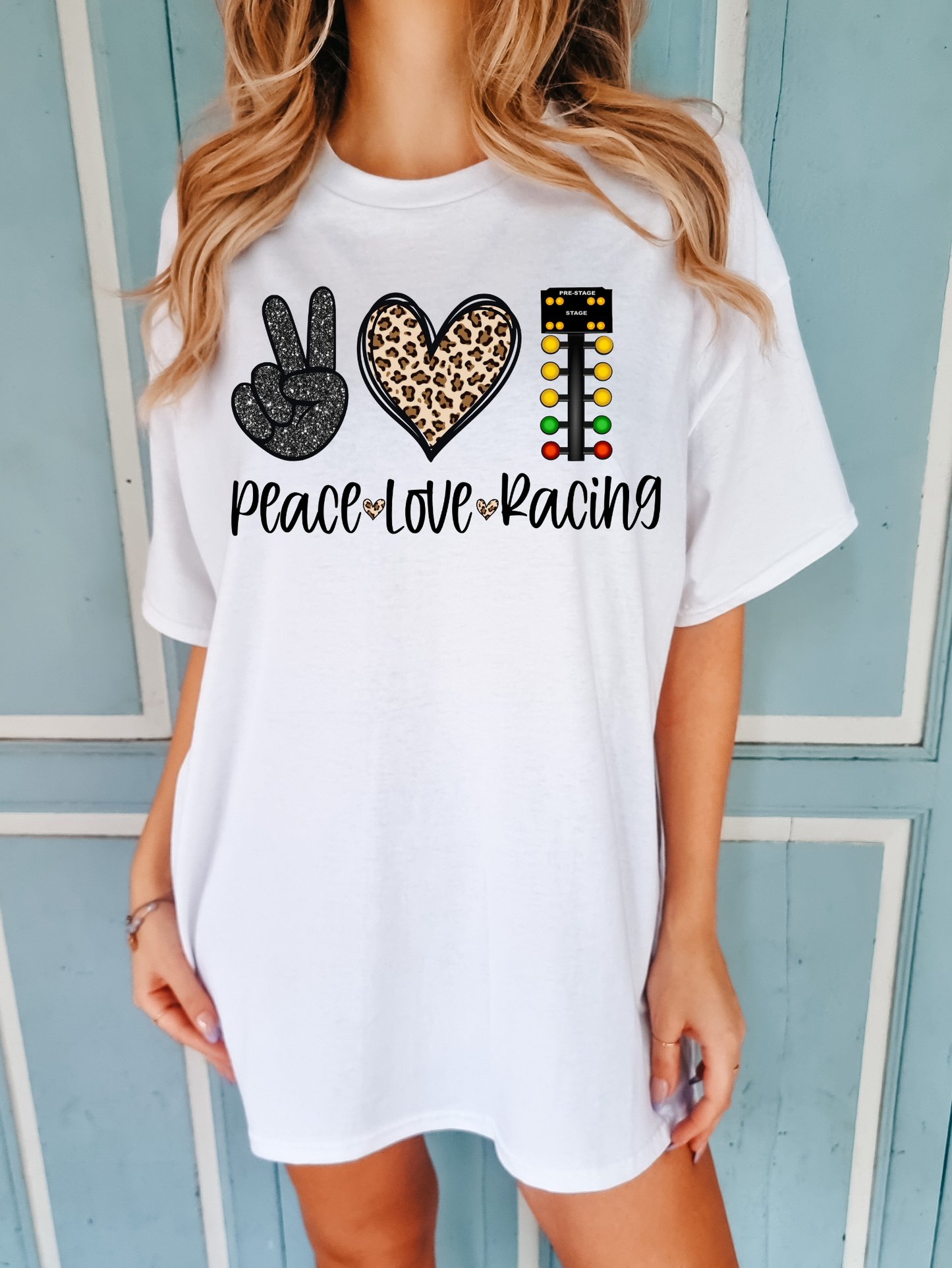 Peace Love Racing Leopard Heart