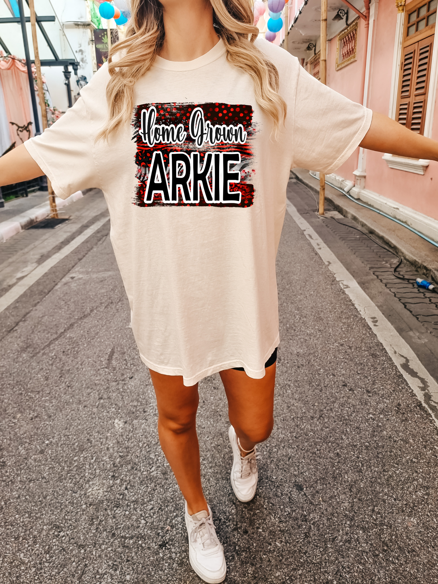 Home grown arkie, red and black cheetah print