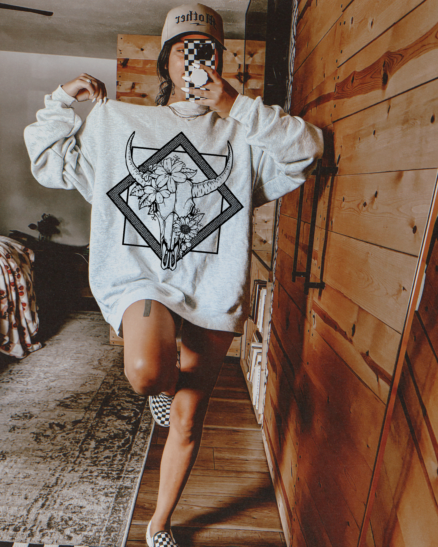 Cow Skull With Flowers