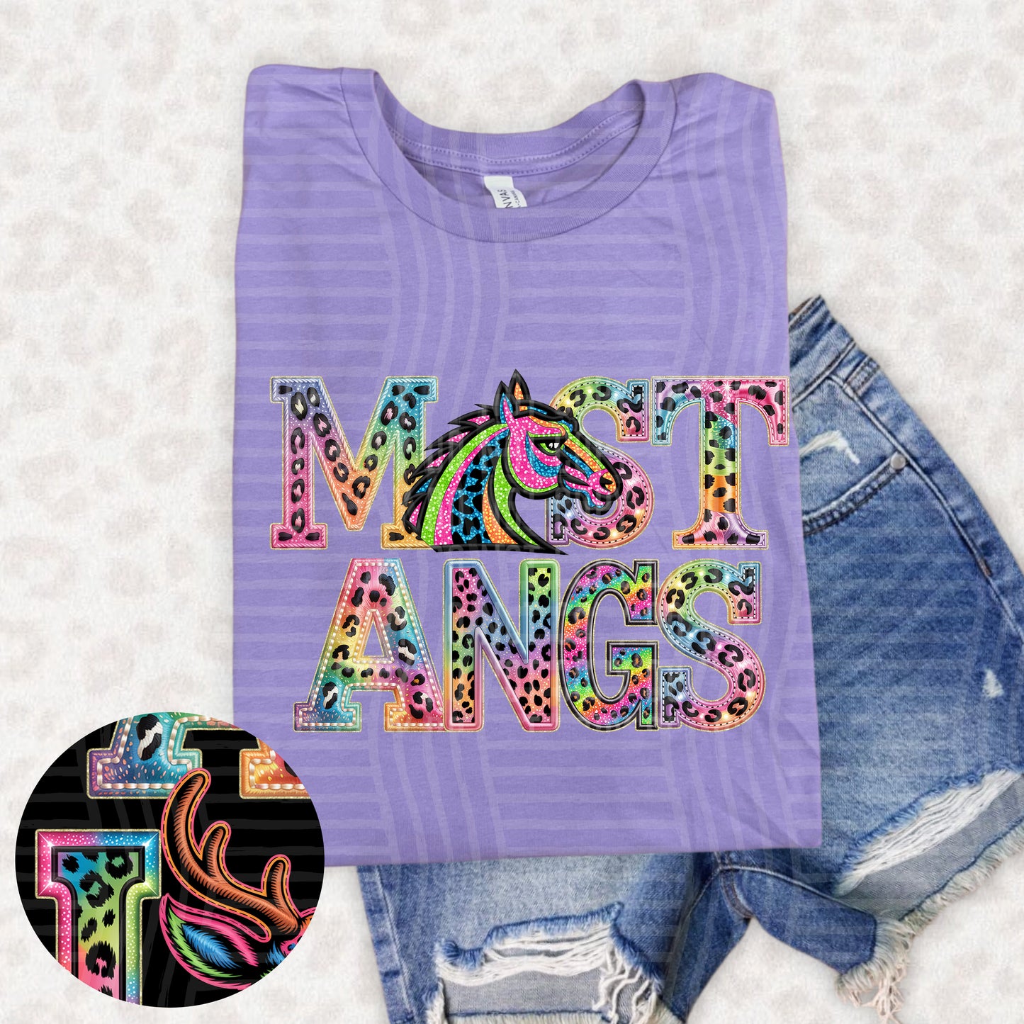 Mustangs (pink neon leopard)