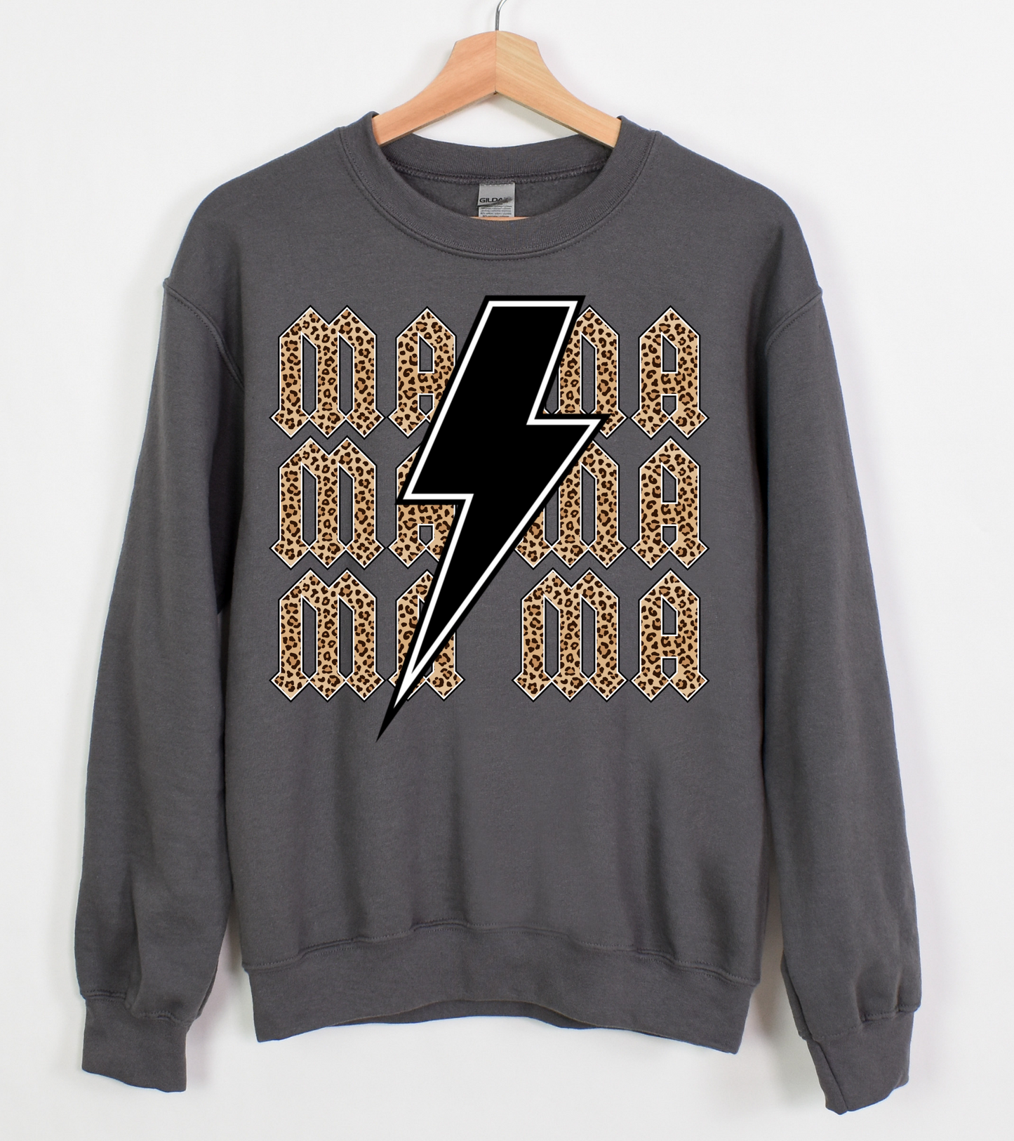 Mama-cheetah print and black lightning bolt