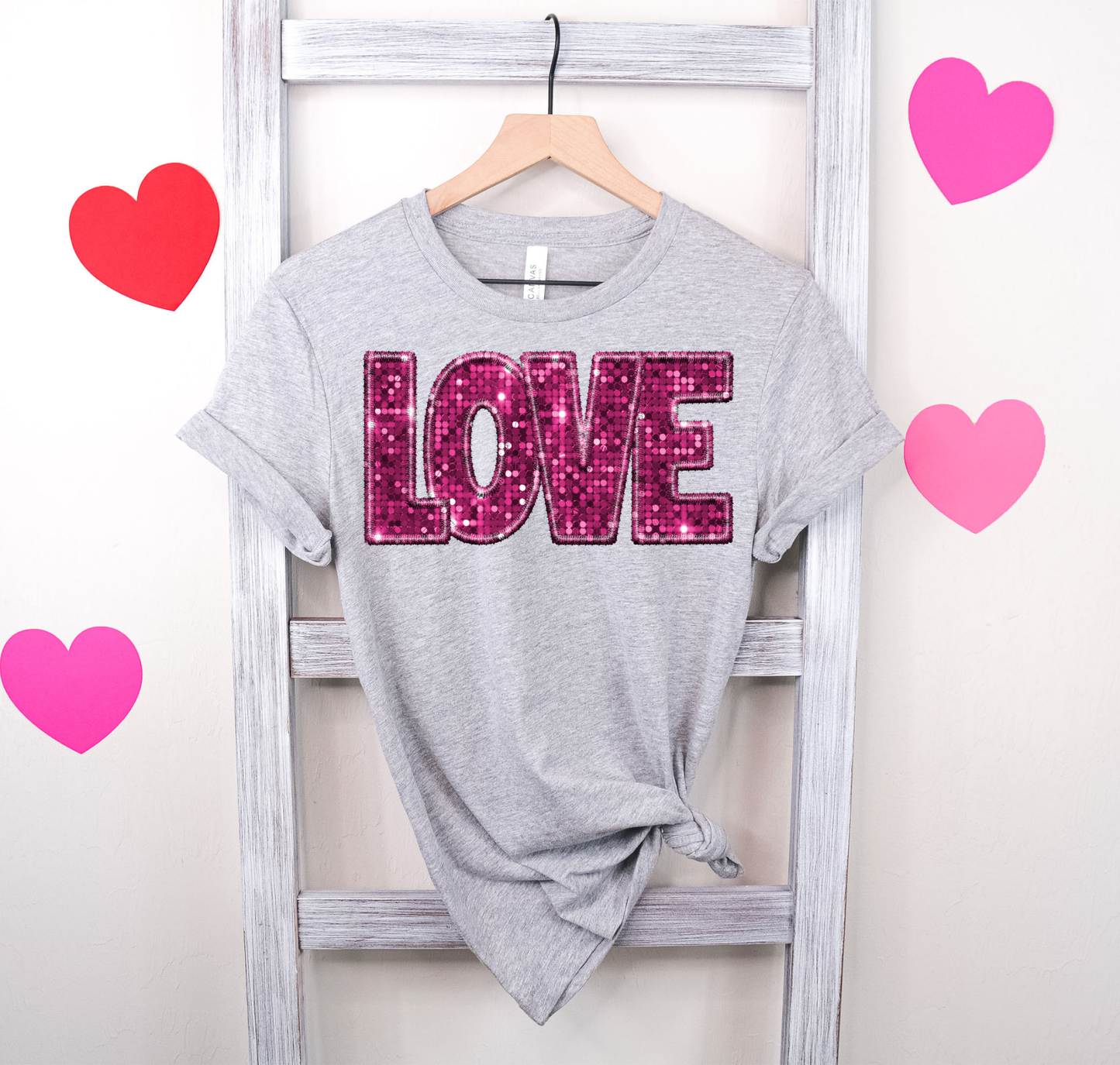 Love Pink Glitter Letters
