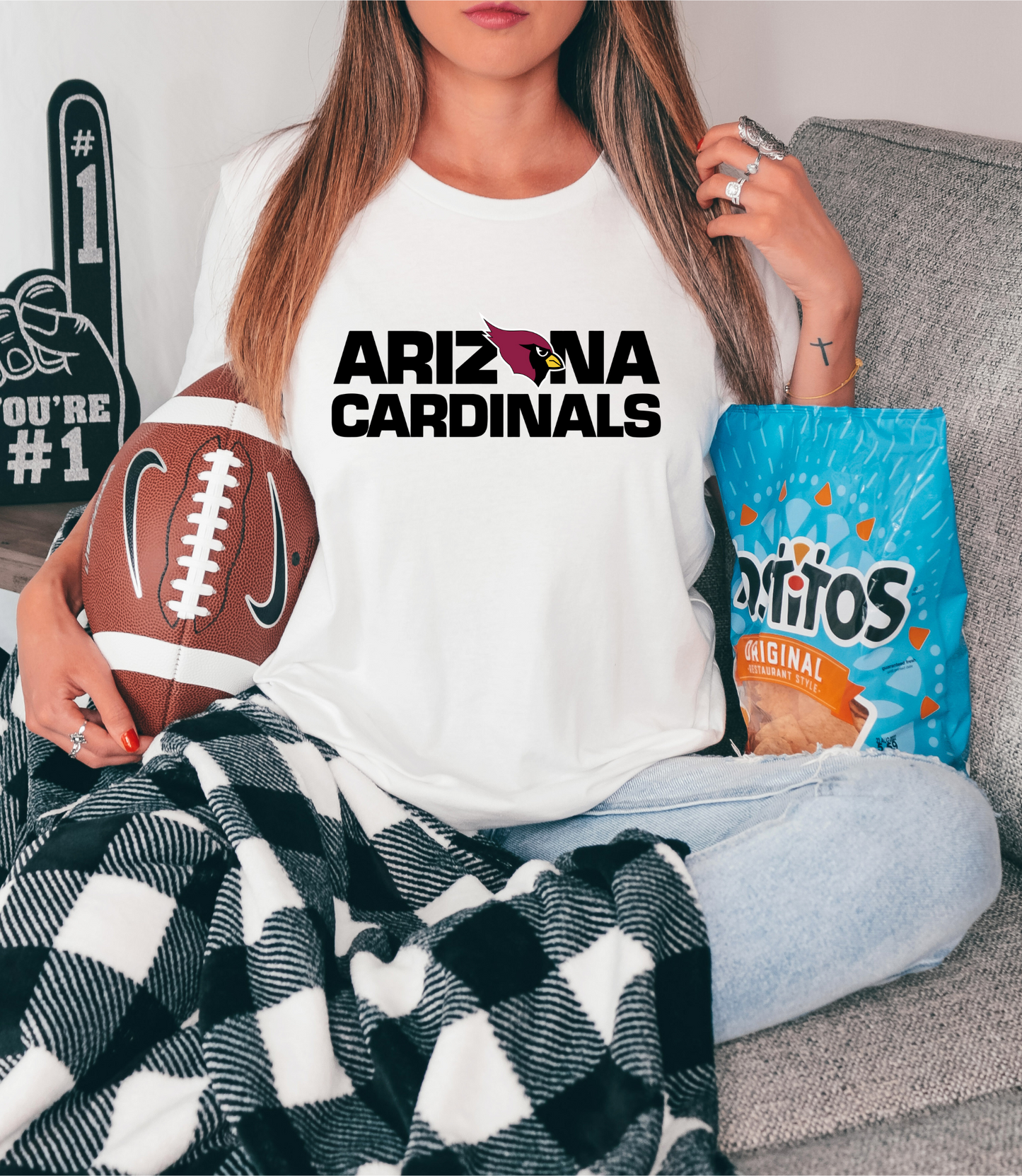 Arizona Cardinals with cardinal as O - black letters