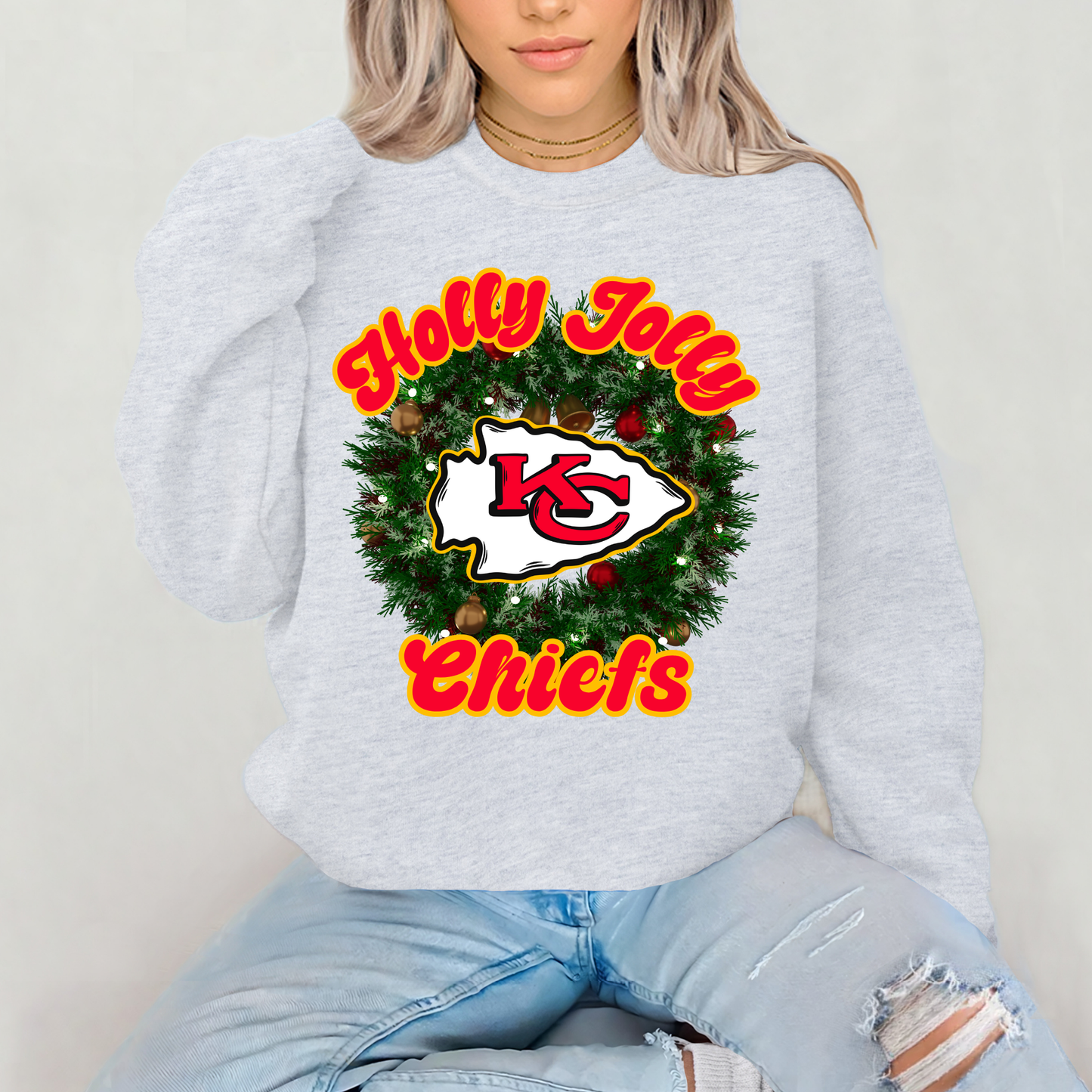 Holly Jolly Chiefs Arrowhead Red Gold