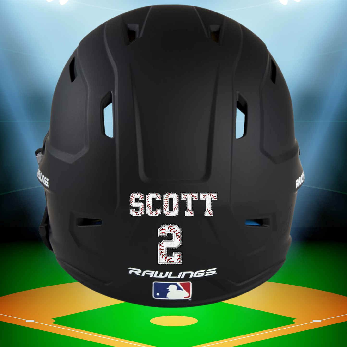 Personalized Chenille Name & Number UV DTF Sport Helmet Decal