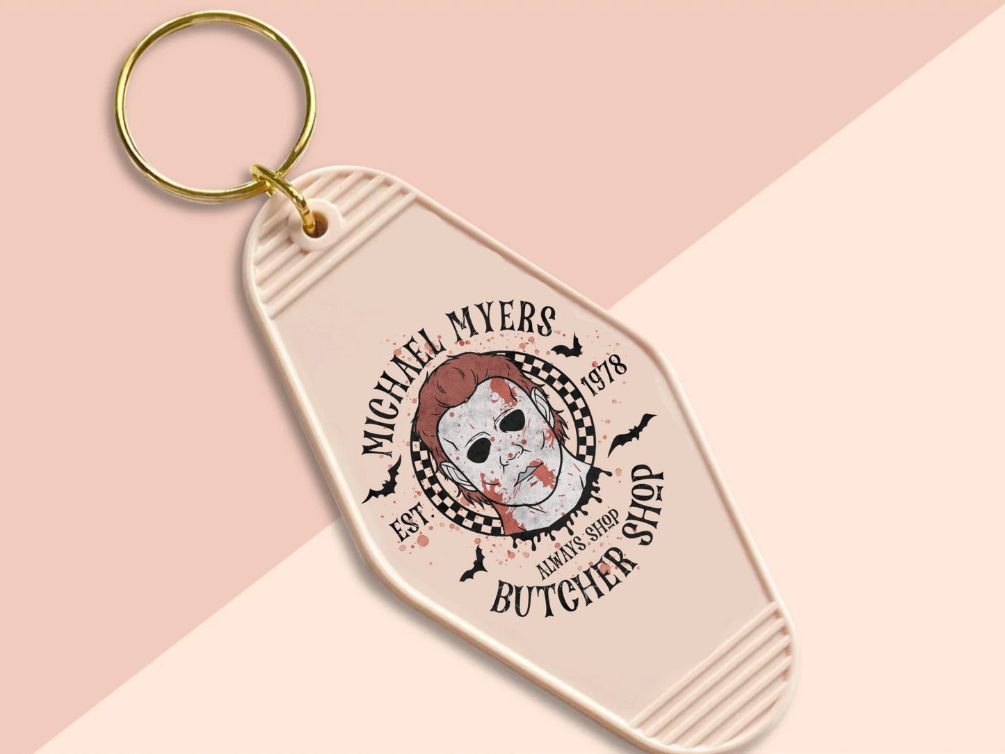 Micheal Myers butcher shop - Motel keychain