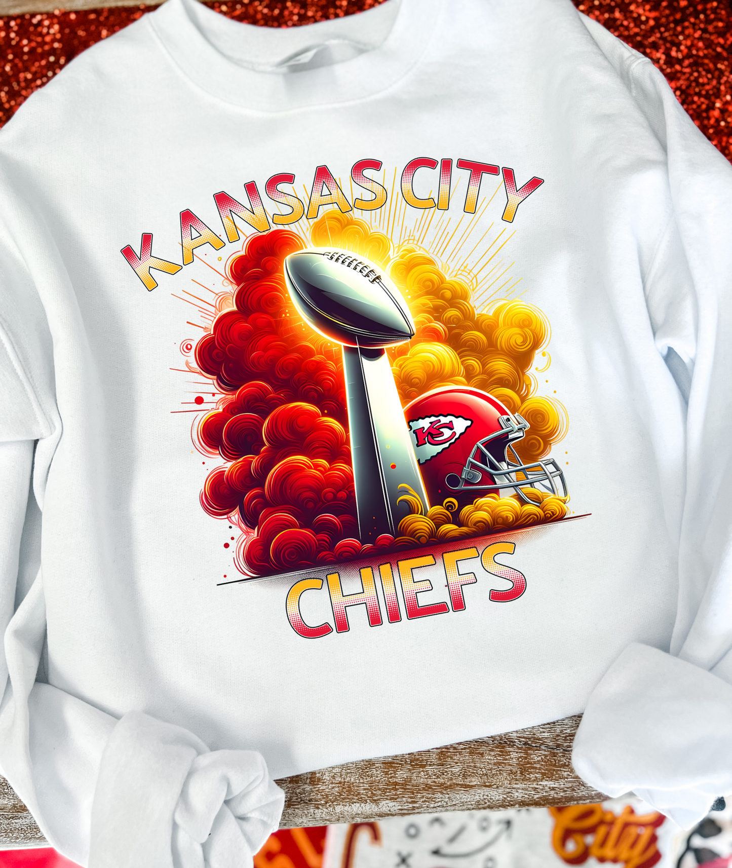 Lombardi Trophy KC Helmet Smoke GOLD/WHITE/RED Lettering