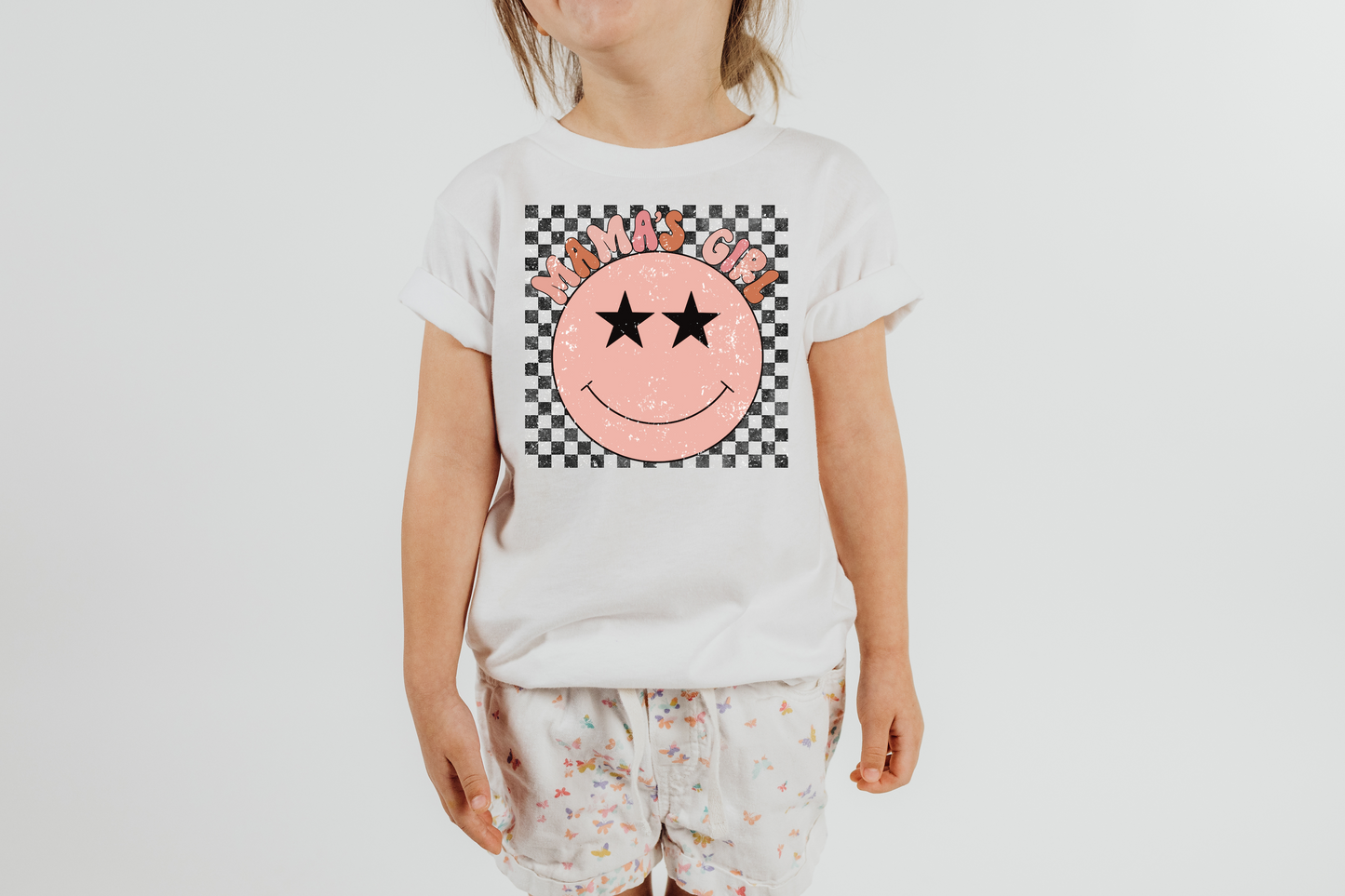 Mama's girl Smiley Checkered Face