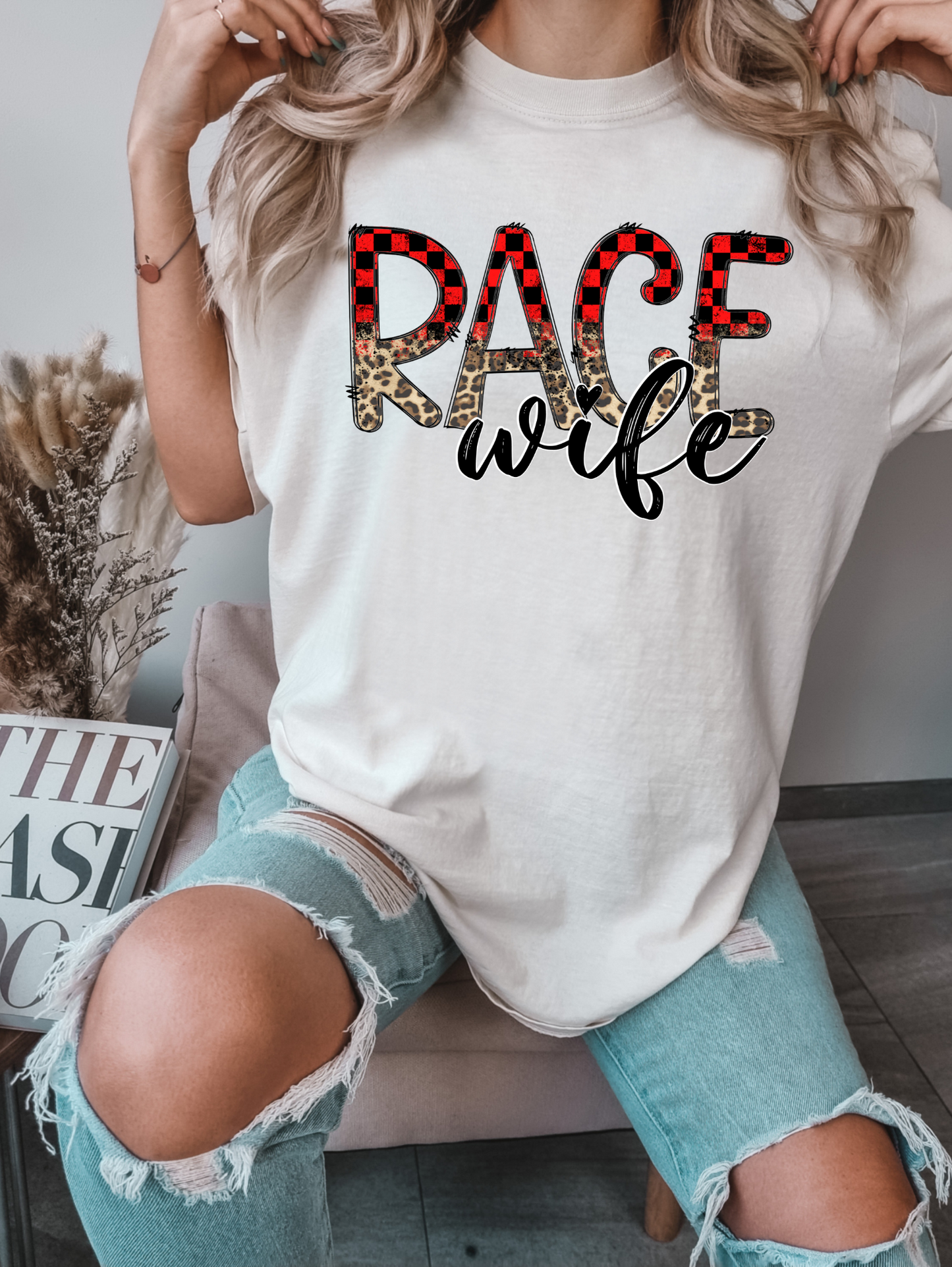Red Leopard Checkered Race Wife