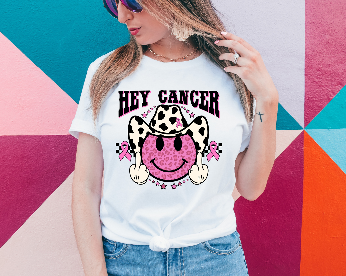 Hey cancer, smiley flipping the bird