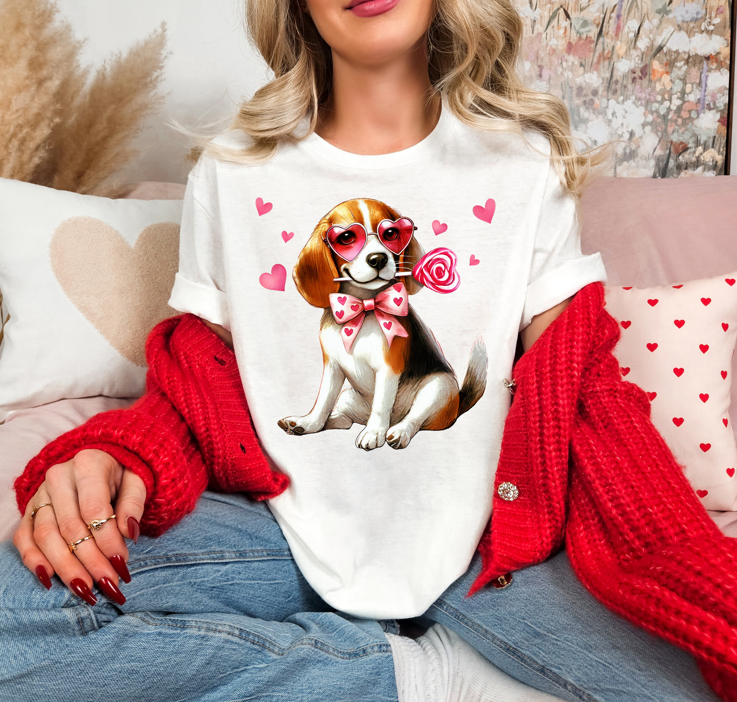 Dog With Hearts And A Sucker