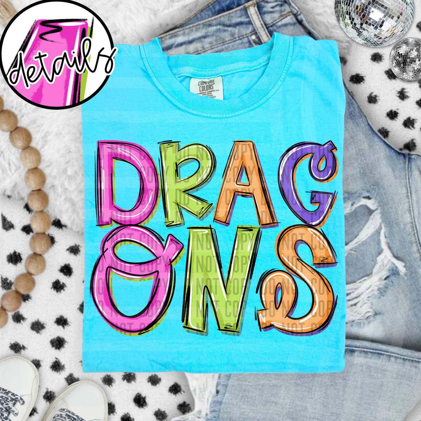 DOODLE COLORFUL DRAGONS