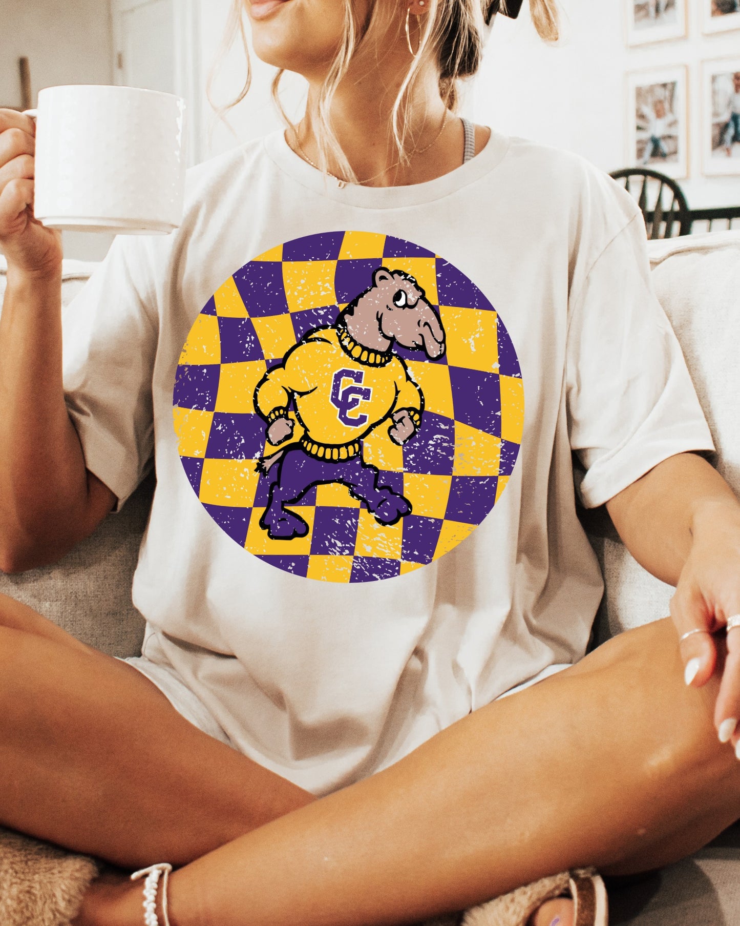 Personalized Checkered Round Mascot