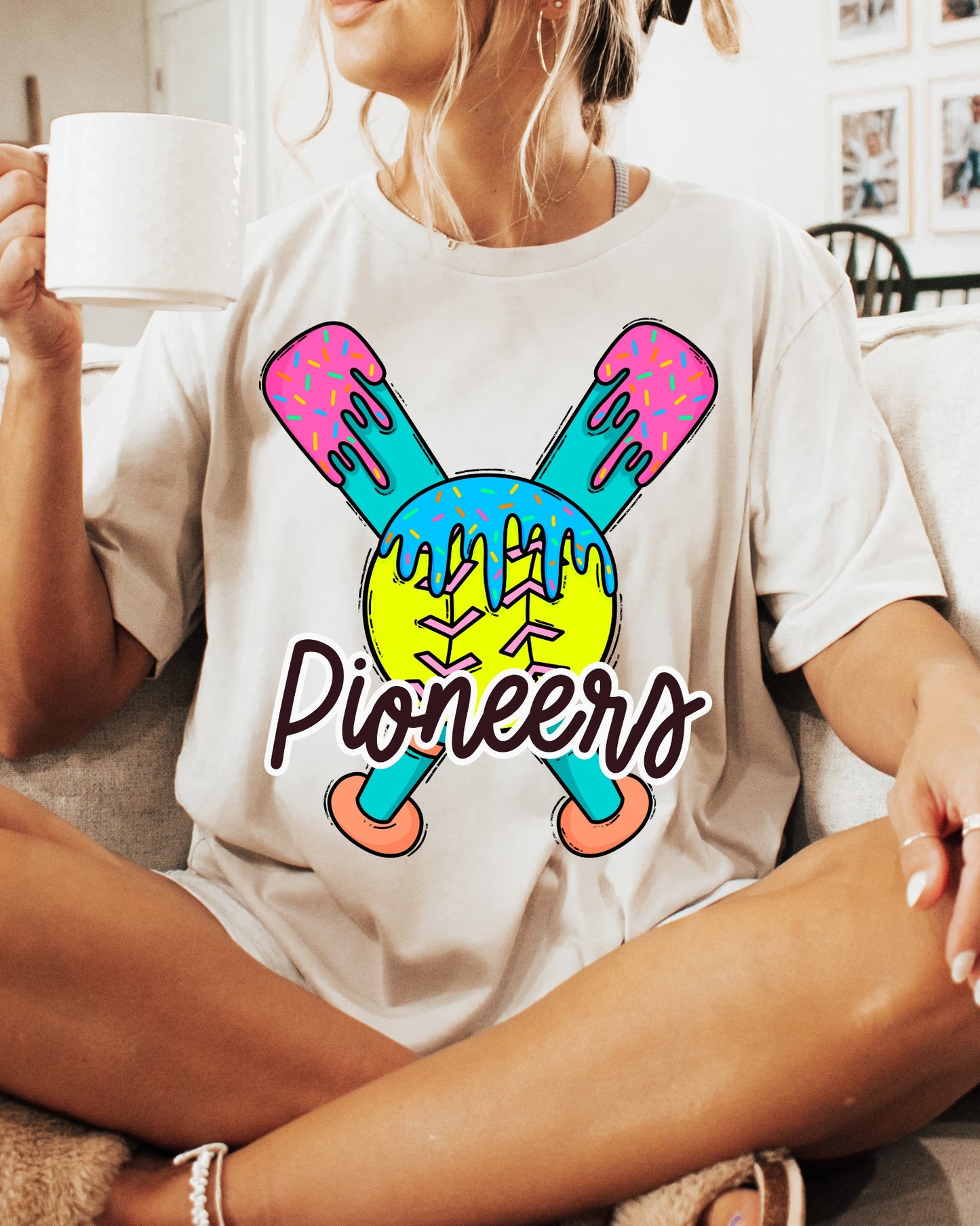 Personalized Drip Softball Mascot