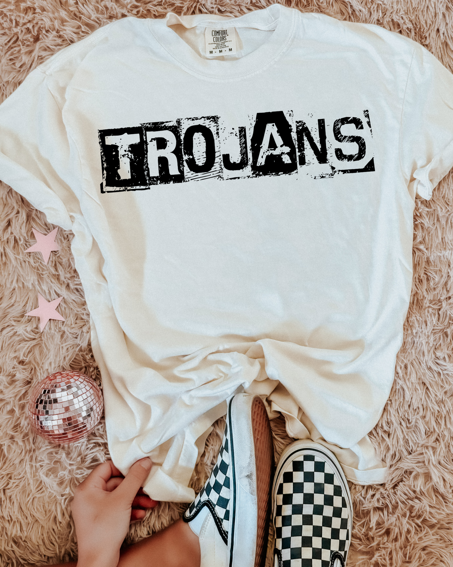 Trojans Black And White Spray Paint Letters